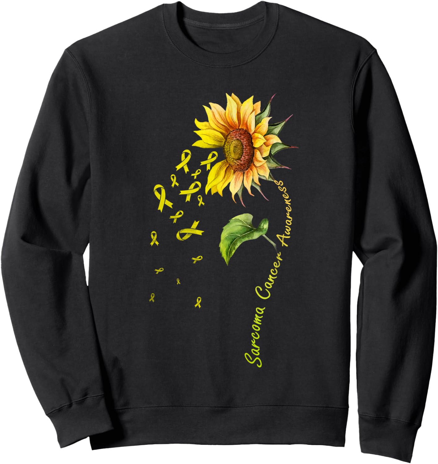 Sarcoma Cancer Awareness Sunflower Shirt Sweatshirt - Sweatshirt | Black