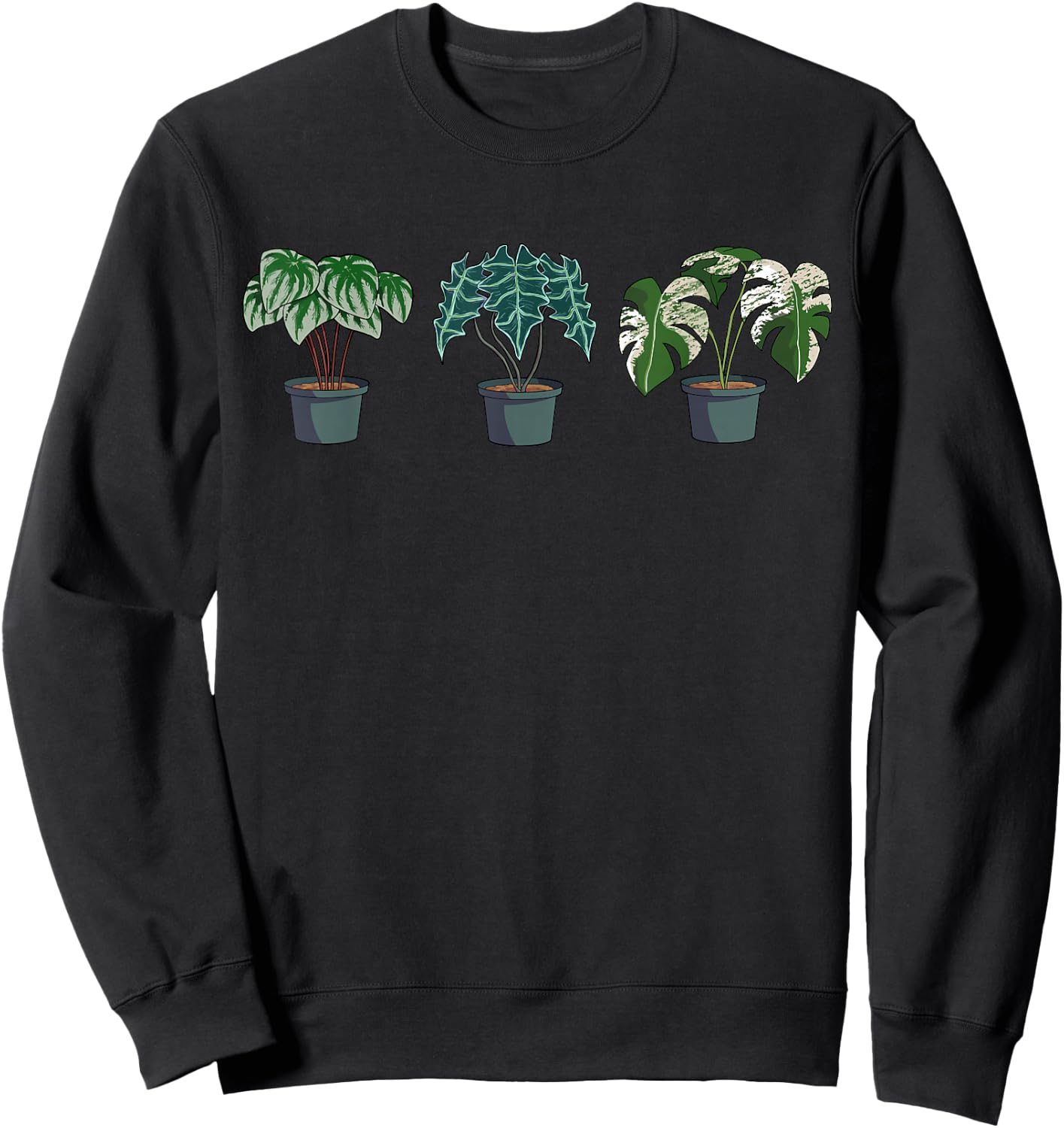 Houseplant Plant Lover Gift Crazy Plant Lady Monstera Mom Sweatshirt - Sweatshirt | Black