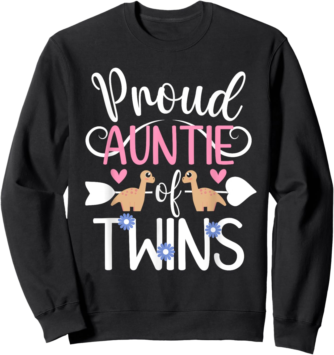 Proud Auntie Of Twins Twin Aunt Of Twins Twin Auntie Sweatshirt - Sweatshirt | Black