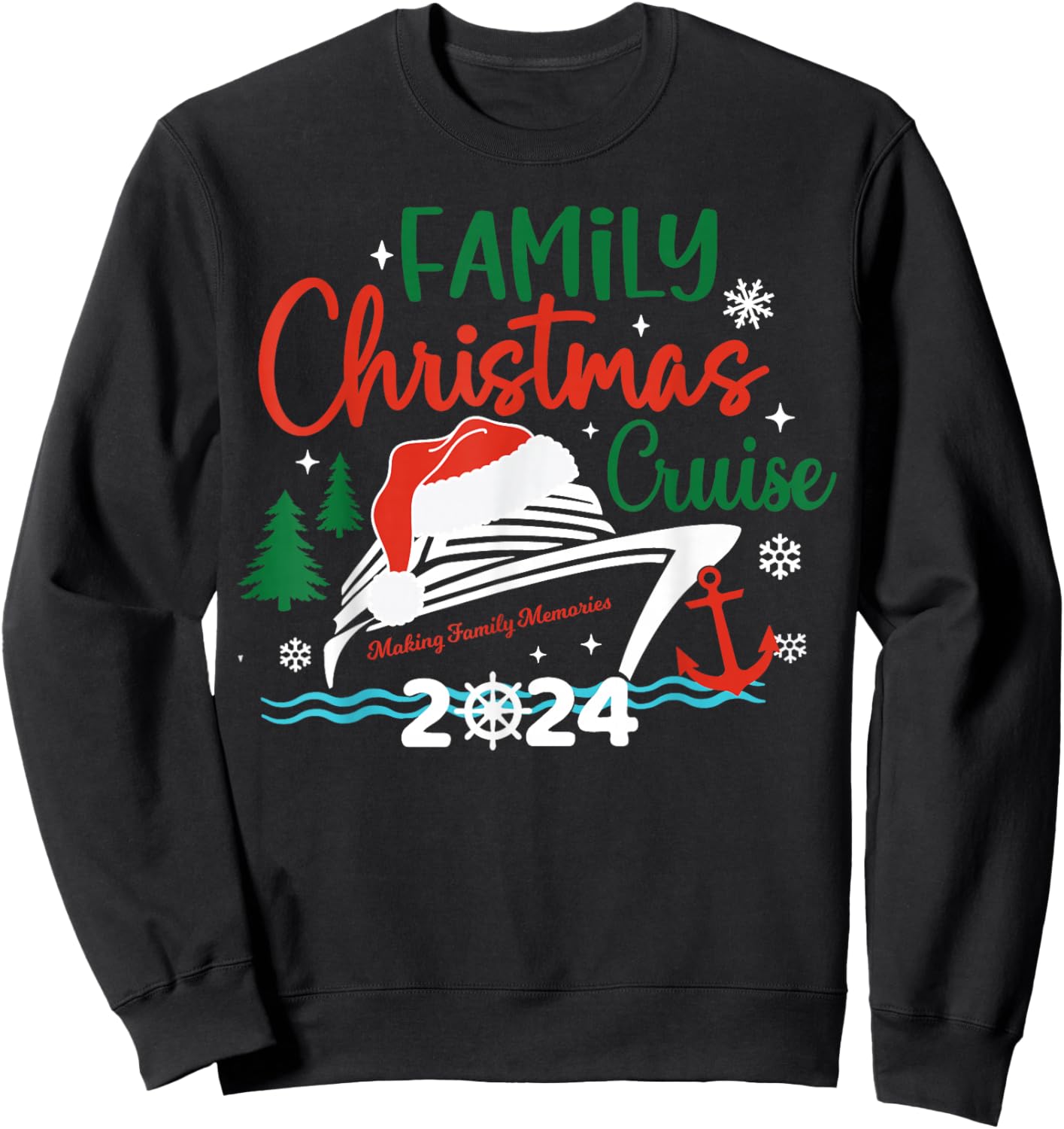 Family Christmas Cruise 2024 Merry Cruisemas Xmas Matching Sweatshirt - Sweatshirt | Black