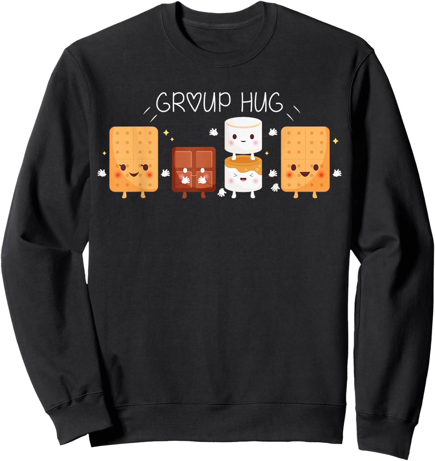 Smores Group Hug Shirt Camping Campfire Marshmallow Smores Sweatshirt - Sweatshirt | Black