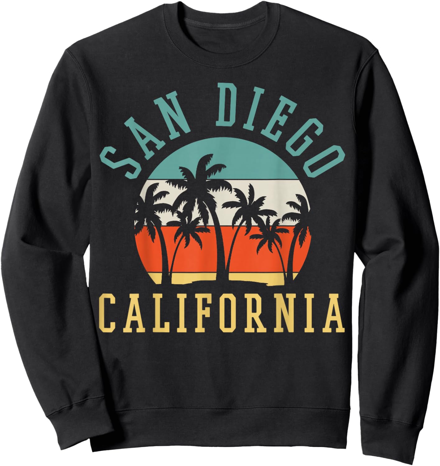 San Diego California Summer Vacation Retro Sweatshirt - Sweatshirt | Black