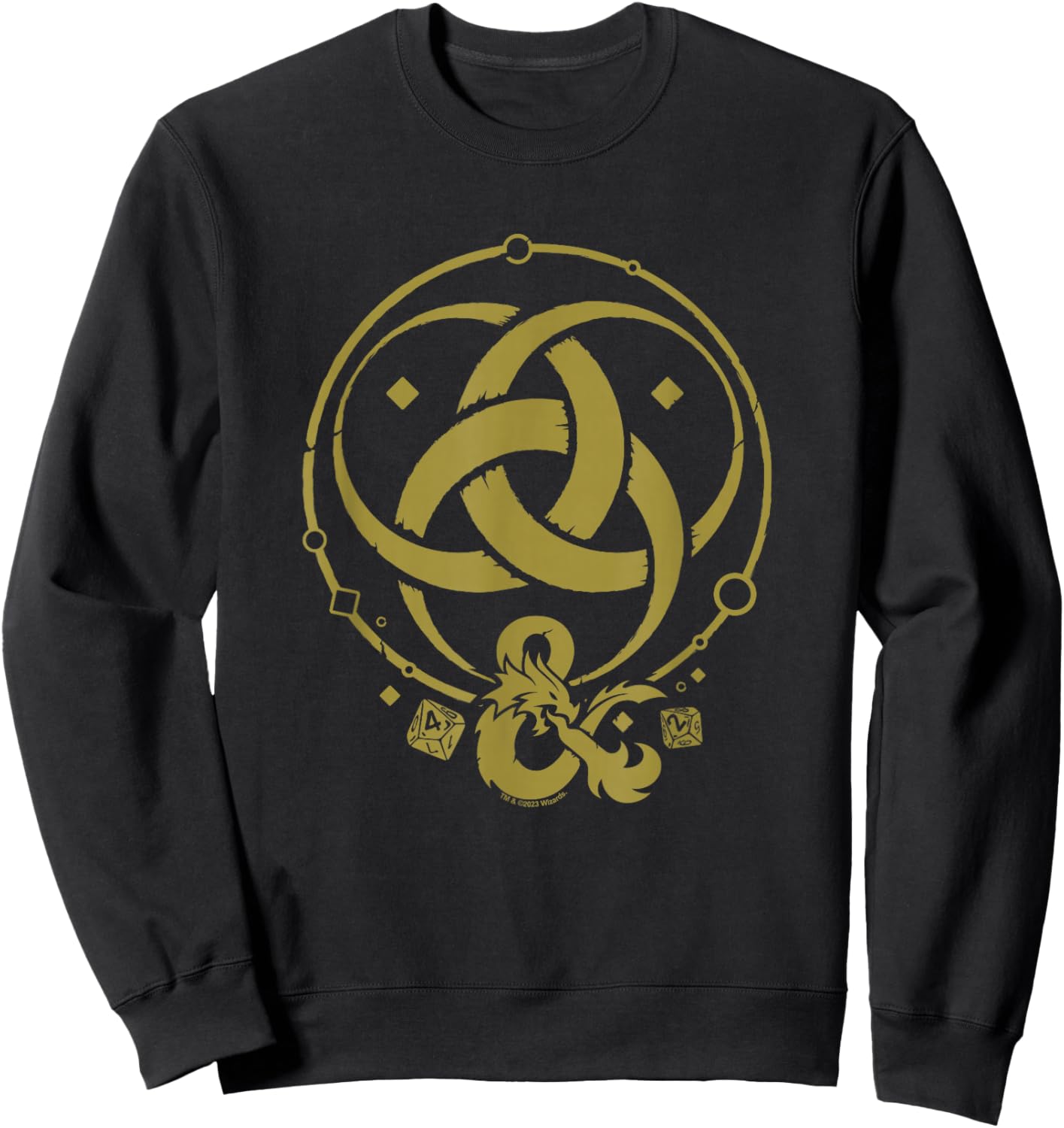 Dungeons & Dragons 50th Anniversary Gold Flame Vintage Logo Sweatshirt - Sweatshirt | Black