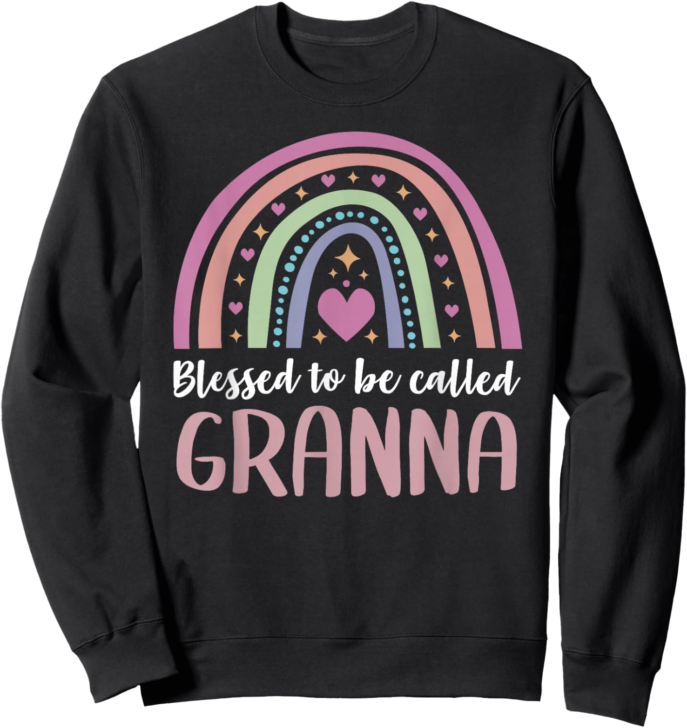 Granna Shirt for Grandma Mothers Day Blessed Granna Sweatshirt - Sweatshirt | Black