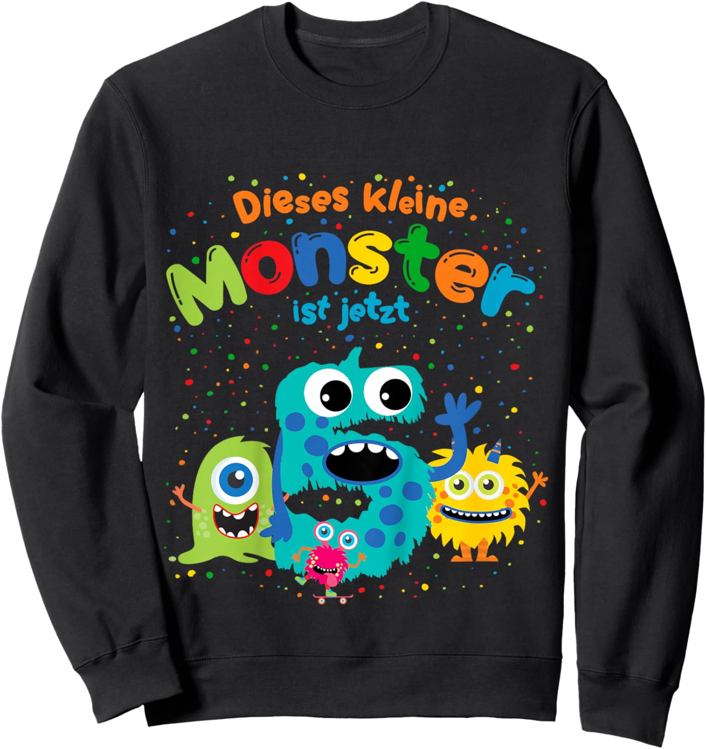 Lustiges, süßes Monster Geburtstagsshirt, fünfter Geburtstag Sweatshirt - Sweatshirt | Black