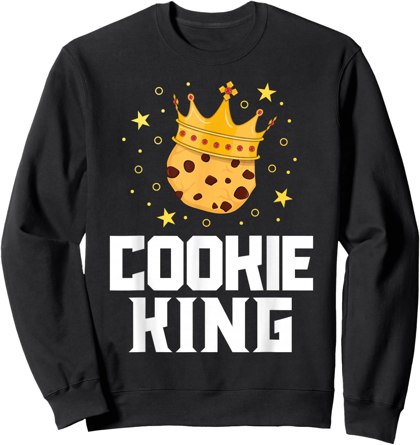 Cookie King Cute Chocolate Chip Foodie Gift Kids Boys Men Sweatshirt - Sweatshirt | Black