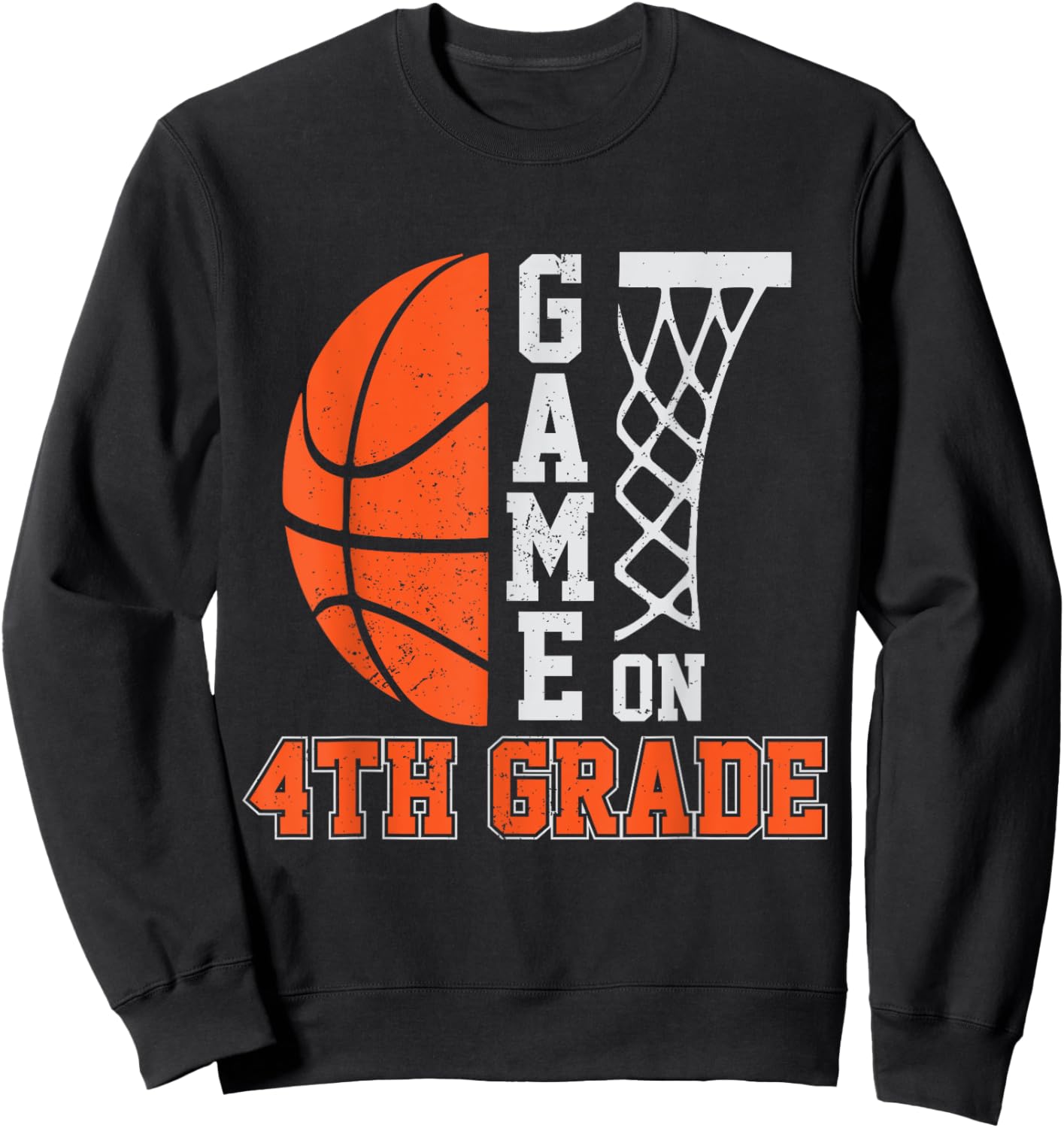 Back To School Game On 4th Grade Funny Basketball Kids Sweatshirt - Sweatshirt | Black