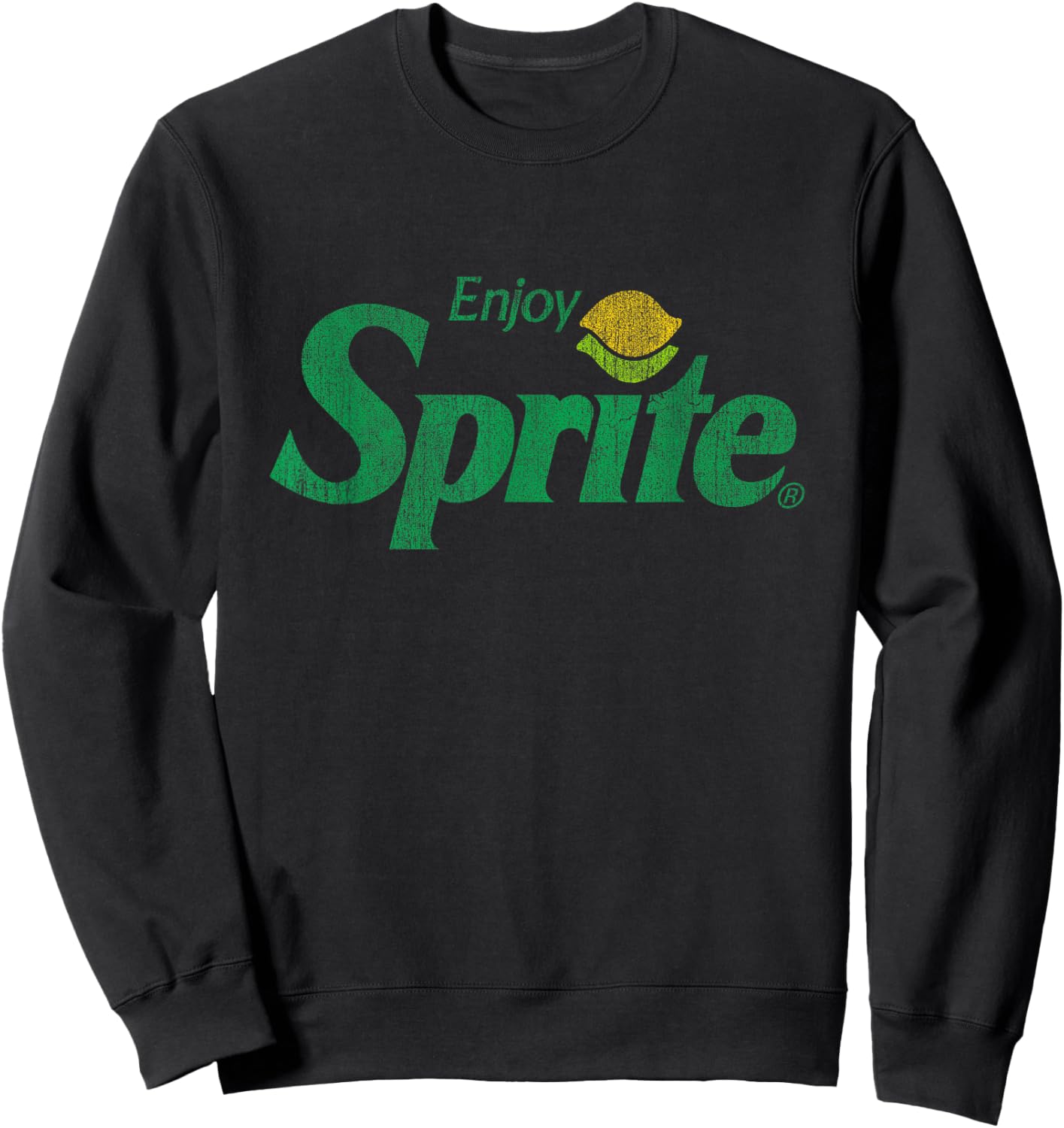 Enjoy Sprite Distressed Logo Sweatshirt - Sweatshirt | Black