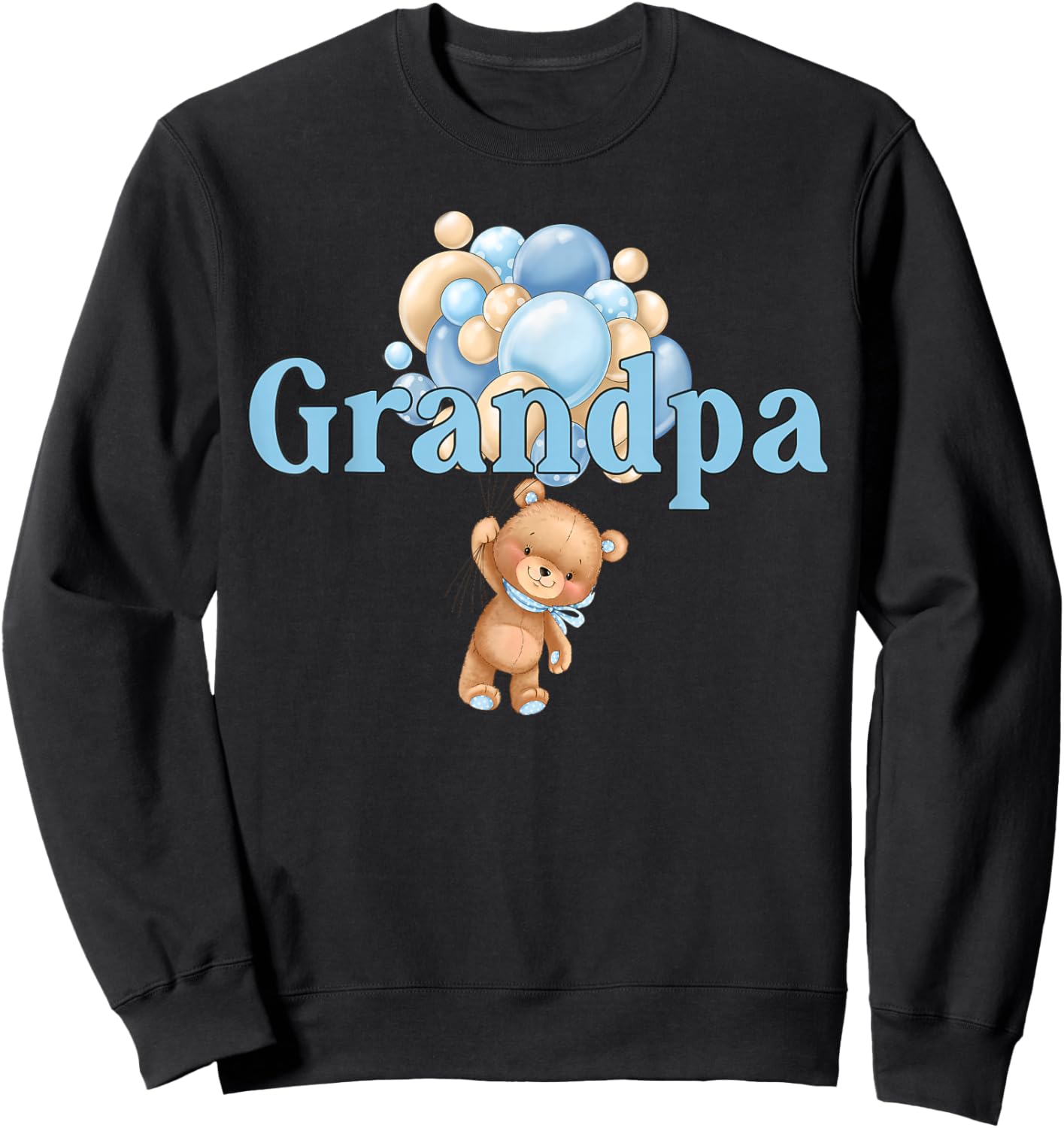 Grandpa Teddy Bear 1st Birthday Boy Family Matching Sweatshirt - Sweatshirt | Black