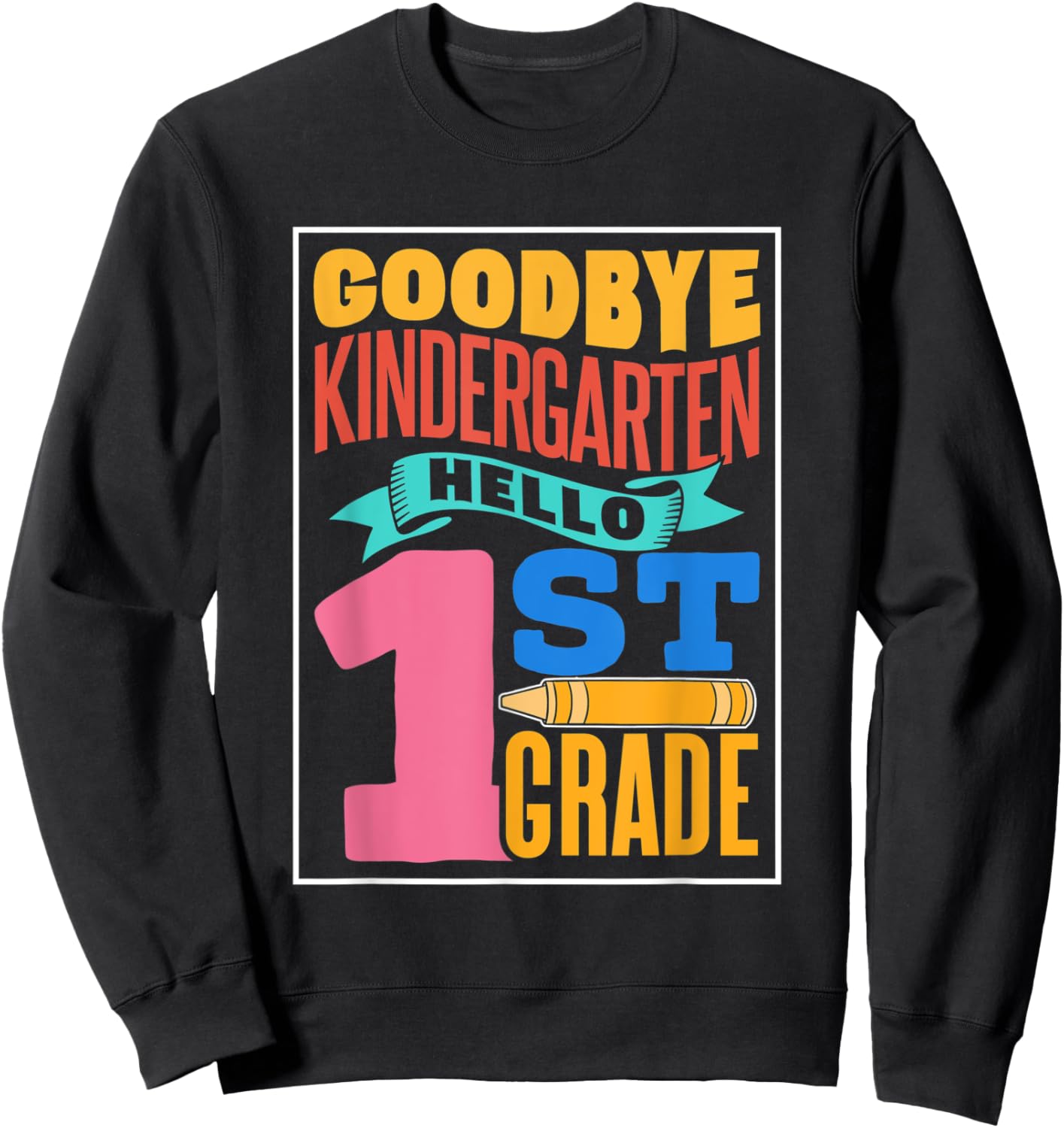 Auf Wiedersehen Kindergarten Hallo 1 Klasse Erste Klasse Sweatshirt - Sweatshirt | Black