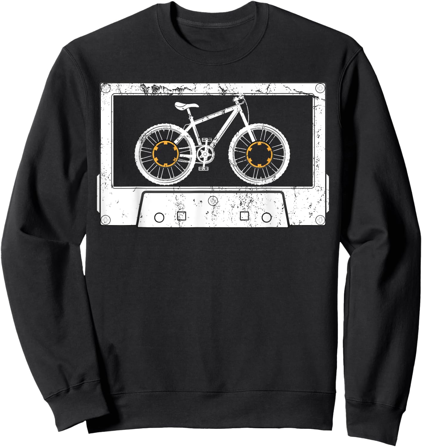 Cycling Sport Cyclist Gift Retro Cassette Biking Bicycle Sweatshirt - Sweatshirt | Black