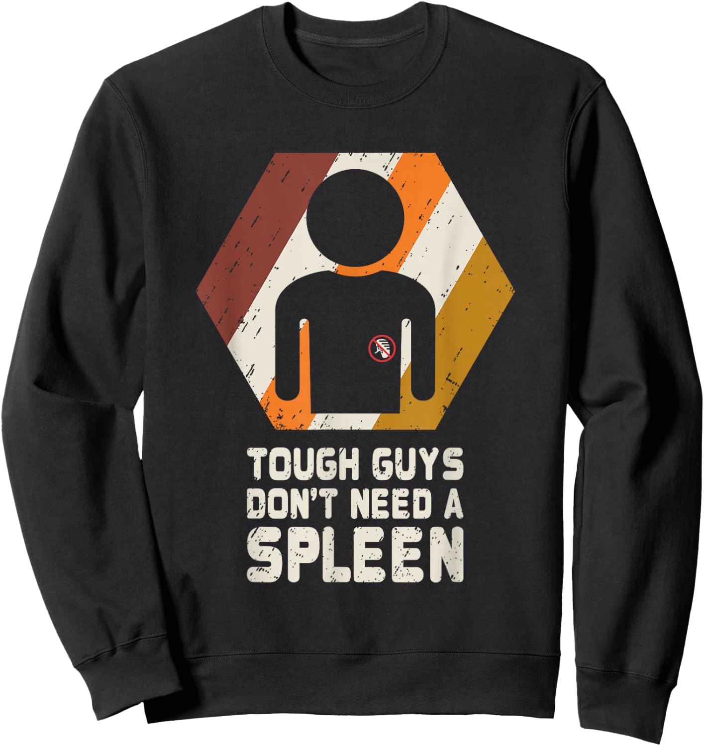 Spleen T Shirt Splenectomy Removal Surgery Retro Gift Sweatshirt - Sweatshirt | Black