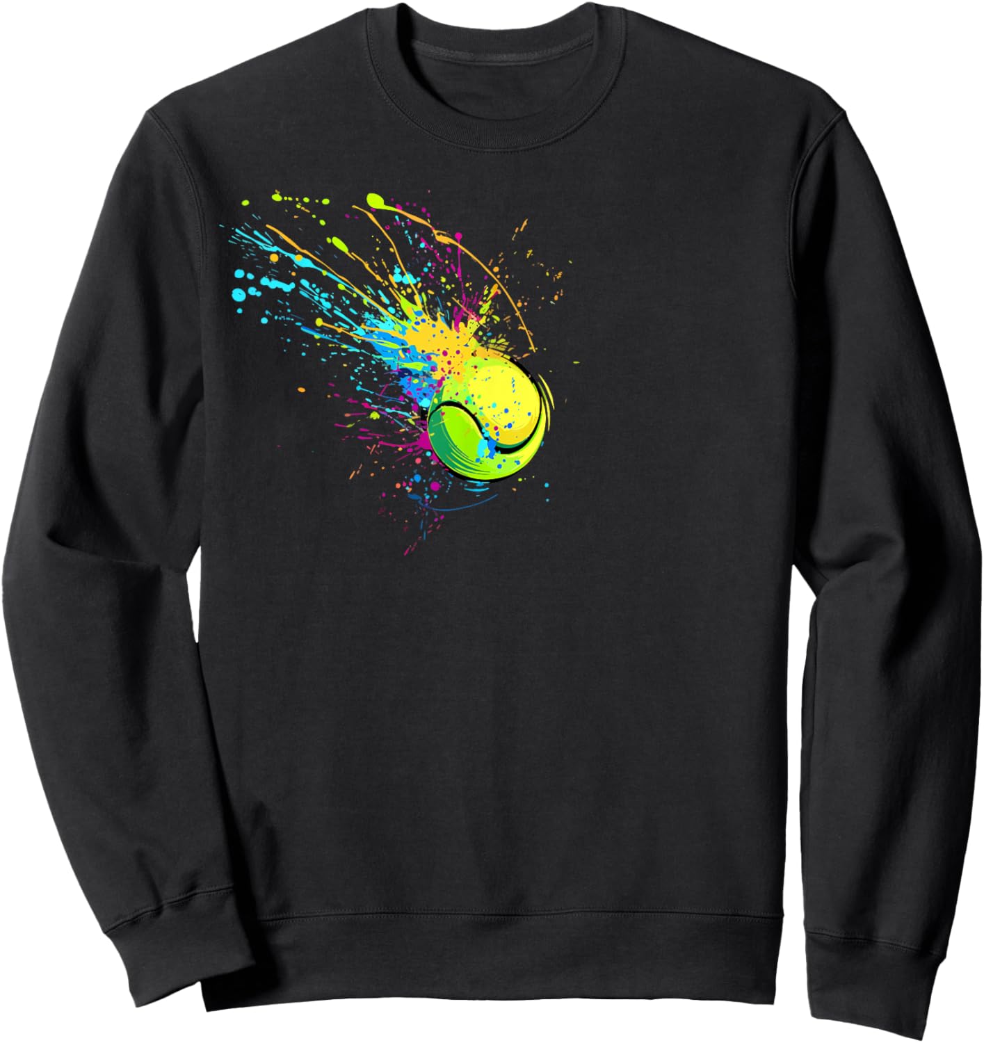 Colorful Tennis Ball Splash Art Tennis Lover Sweatshirt - Sweatshirt | Black
