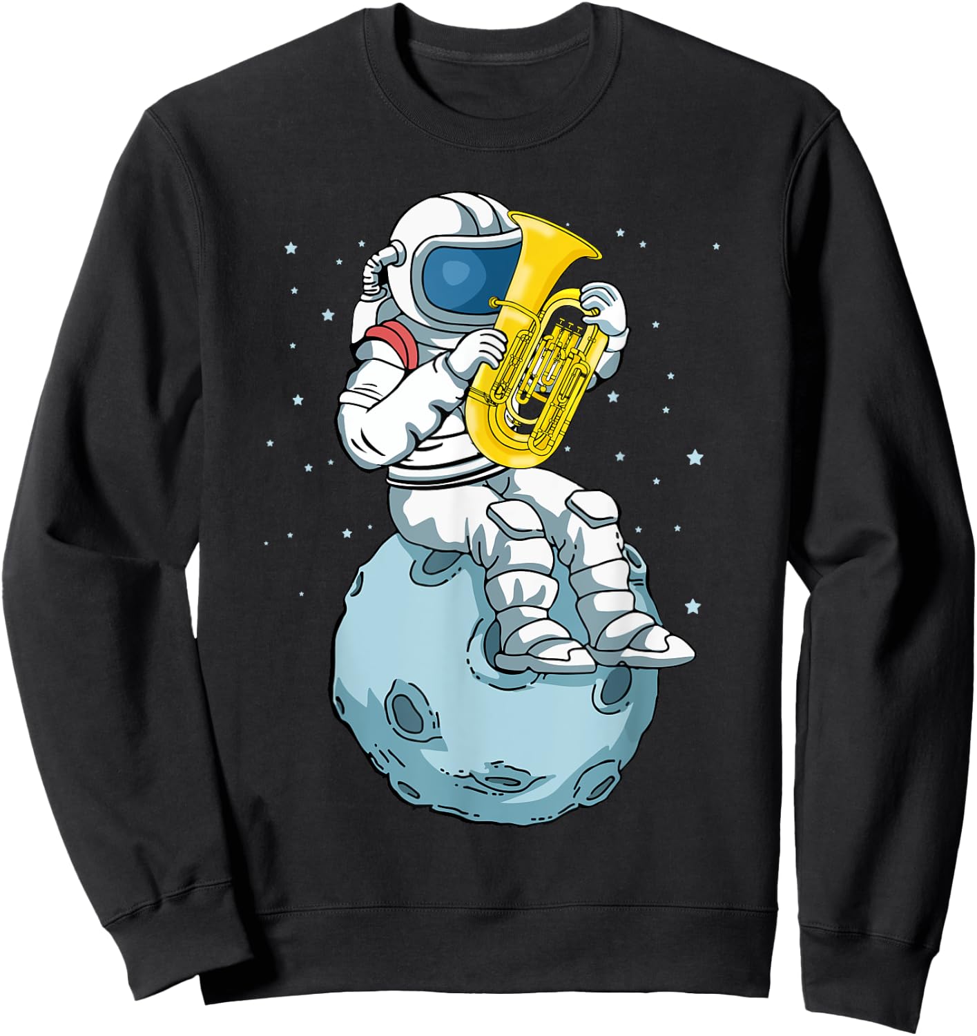 Astronaut Tuba Player Music Lover Kids Big Band Tuba Sweatshirt - Sweatshirt | Black