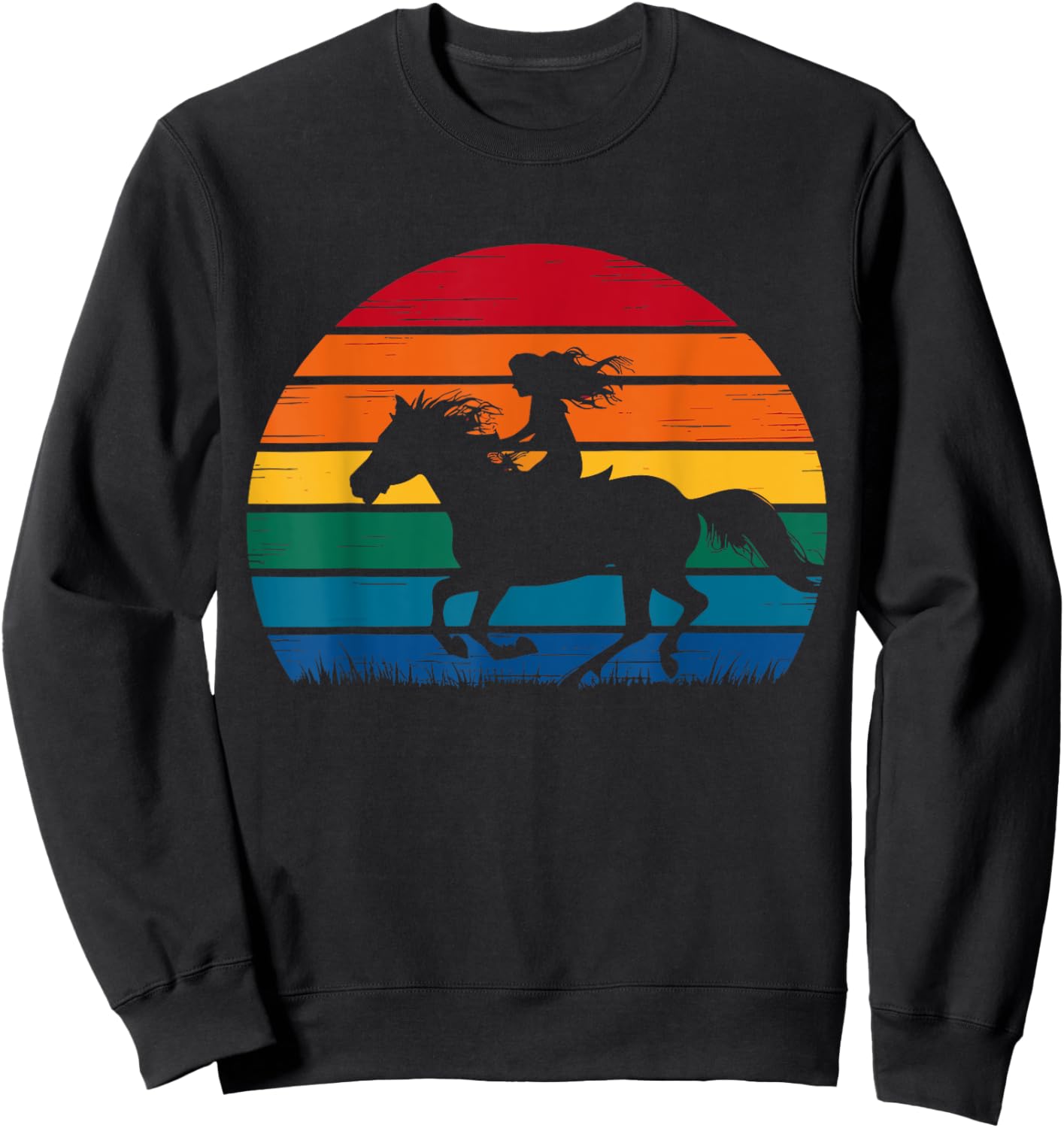 Girl Horse Riding Vintage Cowgirl Texas Ranch Sweatshirt - Sweatshirt | Black