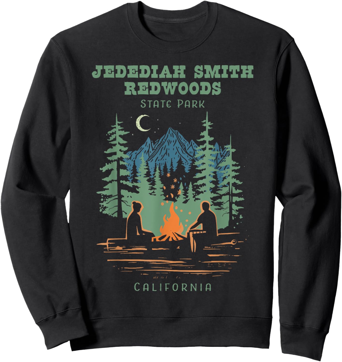 Jedediah Smith Redwoods State Park California Retro Vintage Sweatshirt - Sweatshirt | Black