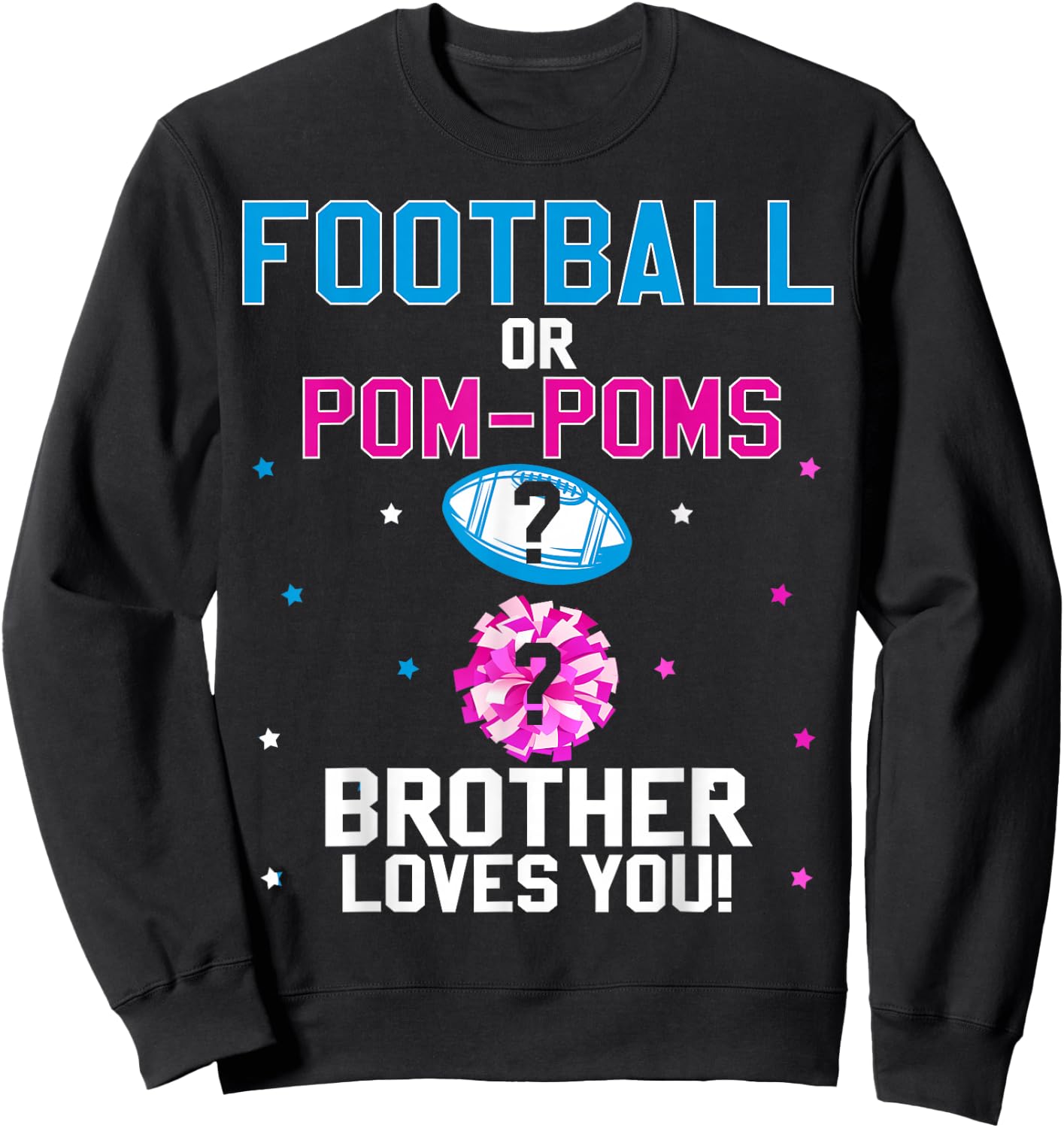 Football or Pom Poms Cheerleader Brother Loves You Baby Sweatshirt - Sweatshirt | Black