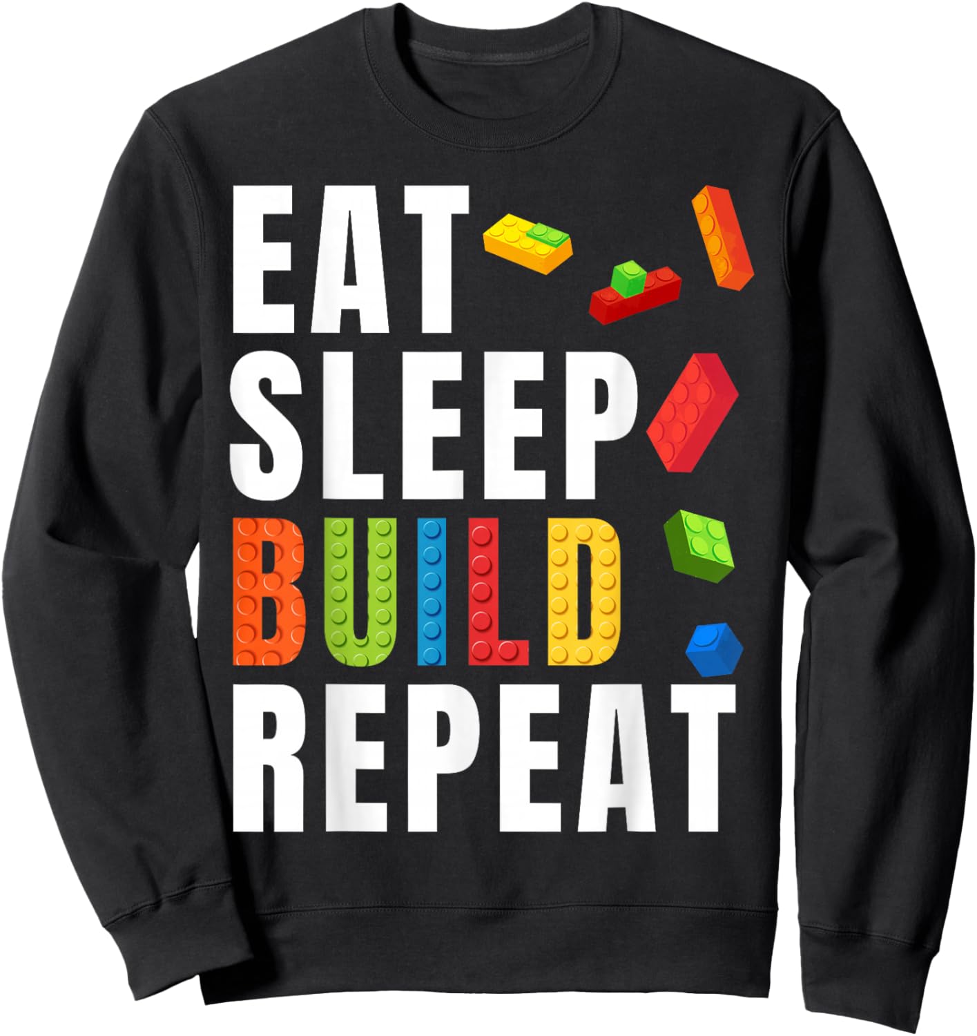 Brick Builder Eat sleep repeat Master Builder Sweatshirt - Sweatshirt | Black