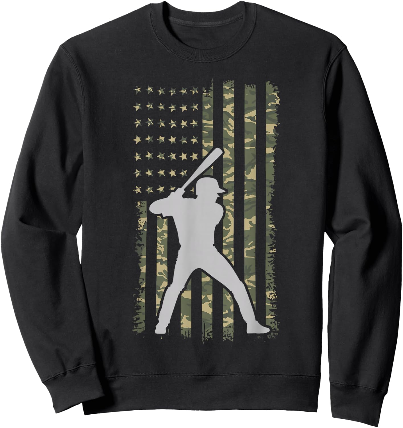 Baseball Player Gifts American Flag Baseball USA Sweatshirt - Sweatshirt | Black