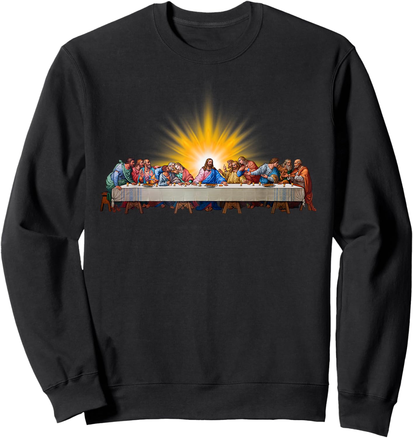 Last Supper Jesus Christ Leonardo Da Vinci Painting Sweatshirt - Sweatshirt | Black
