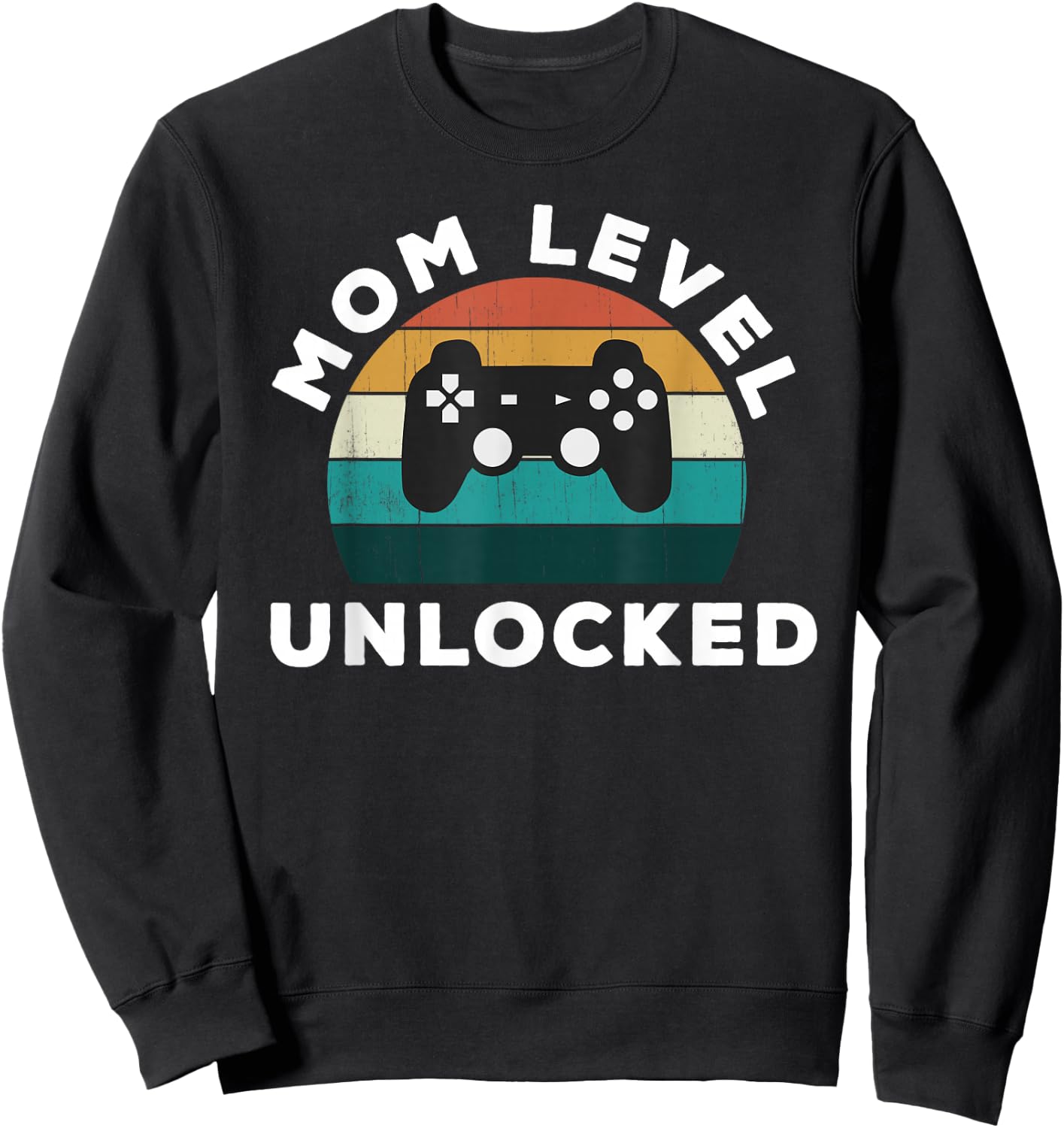 Mom Level Unlocked: Game Lover / Gamer New Baby Mother Mamma Sweatshirt - Sweatshirt | Black
