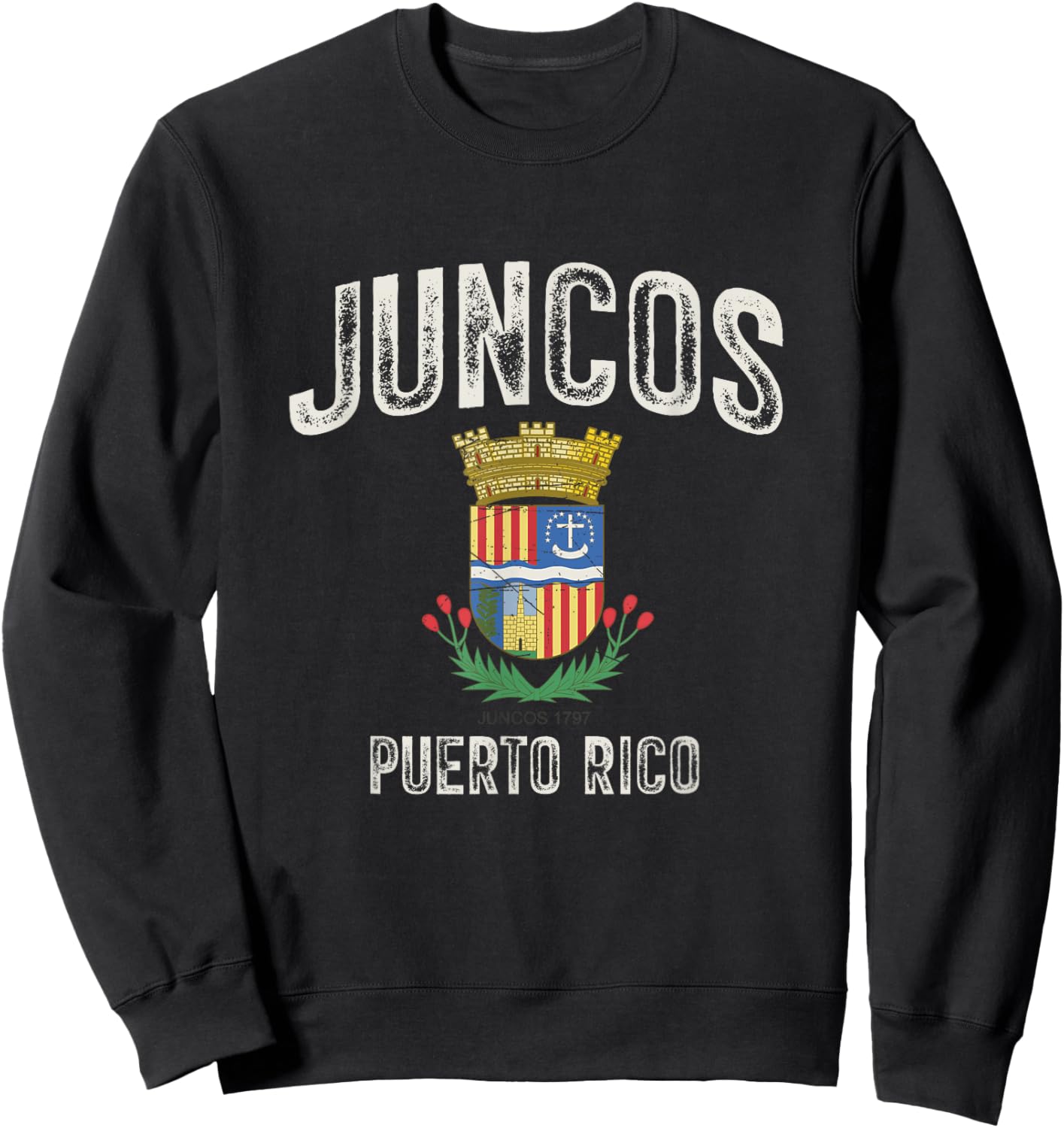 Juncos City in Puerto Rico, Juncos Armorial Sweatshirt - Sweatshirt | Black
