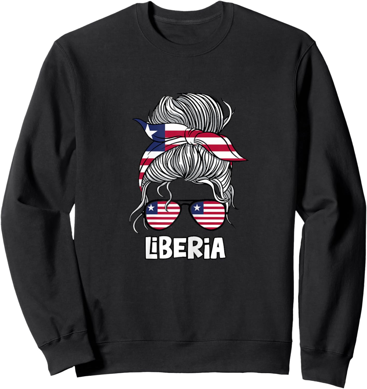 Liberia Girl African Girls Flag Sweatshirt - Sweatshirt | Black