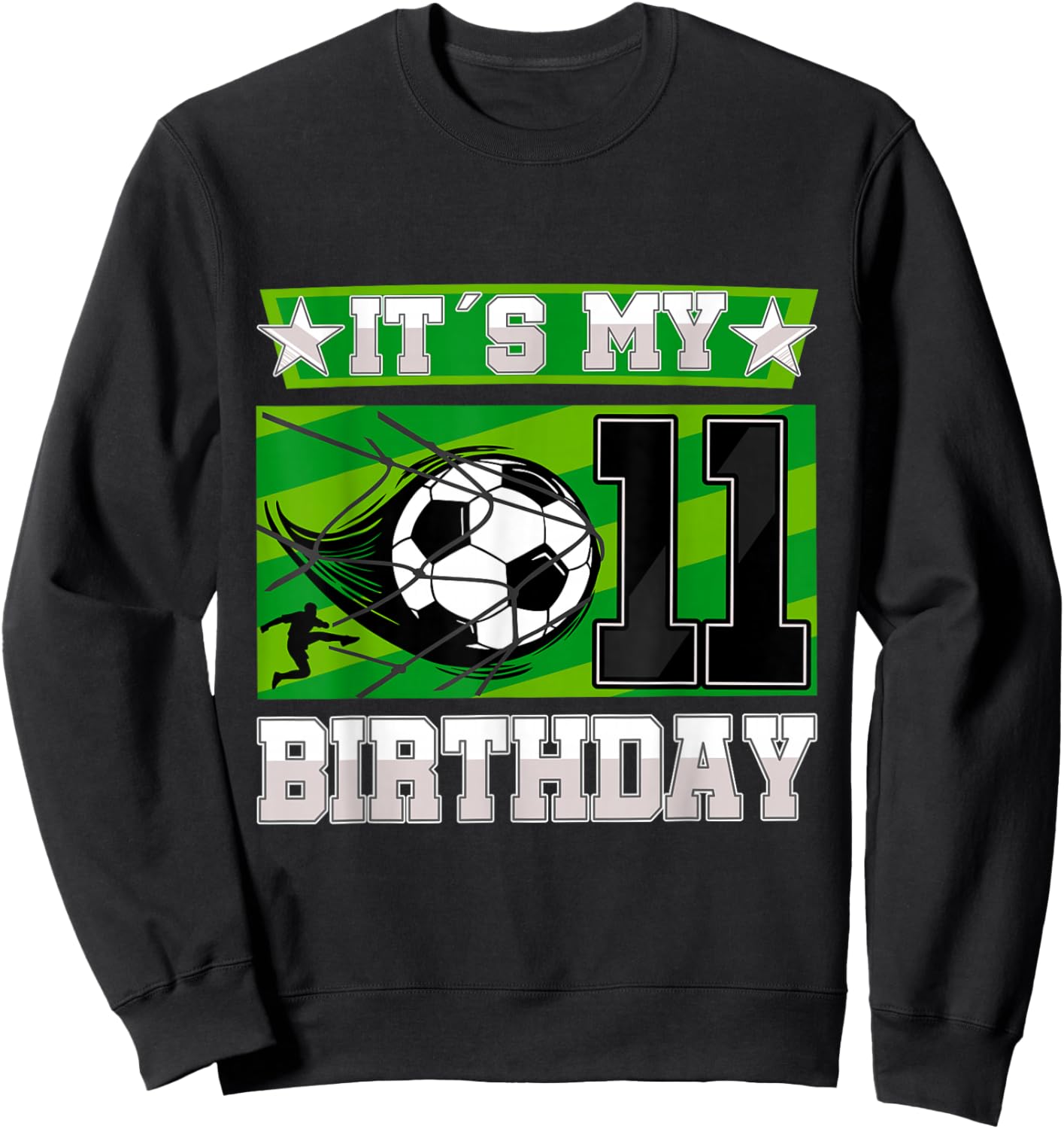 Soccer Birthday Party - 11th Birthday Boy 11 Years Old Sweatshirt - Sweatshirt | Black