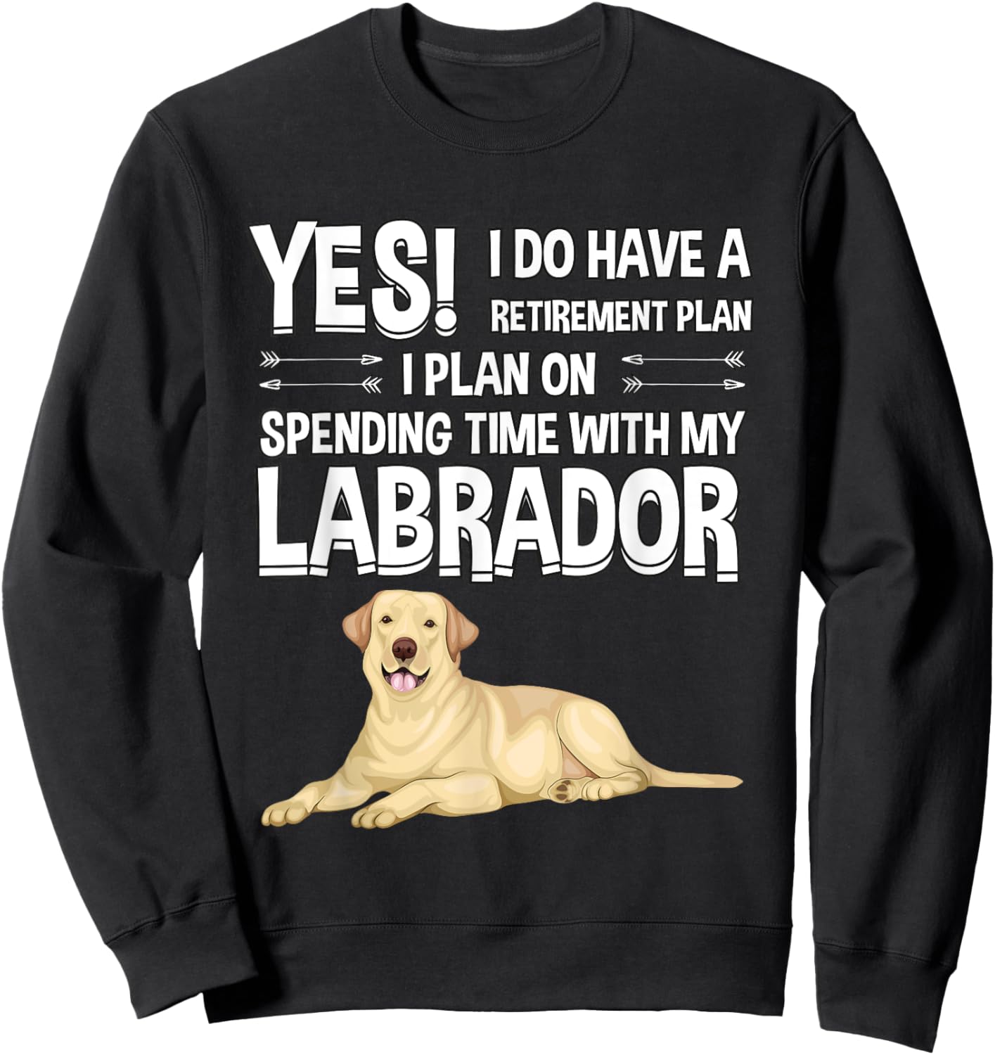 Lovly Labrador Retriever Clothes Women Men Kids Retirement Plan Labrador Yellow Lab Gift Labrador Sweatshirt - Sweatshirt | Black
