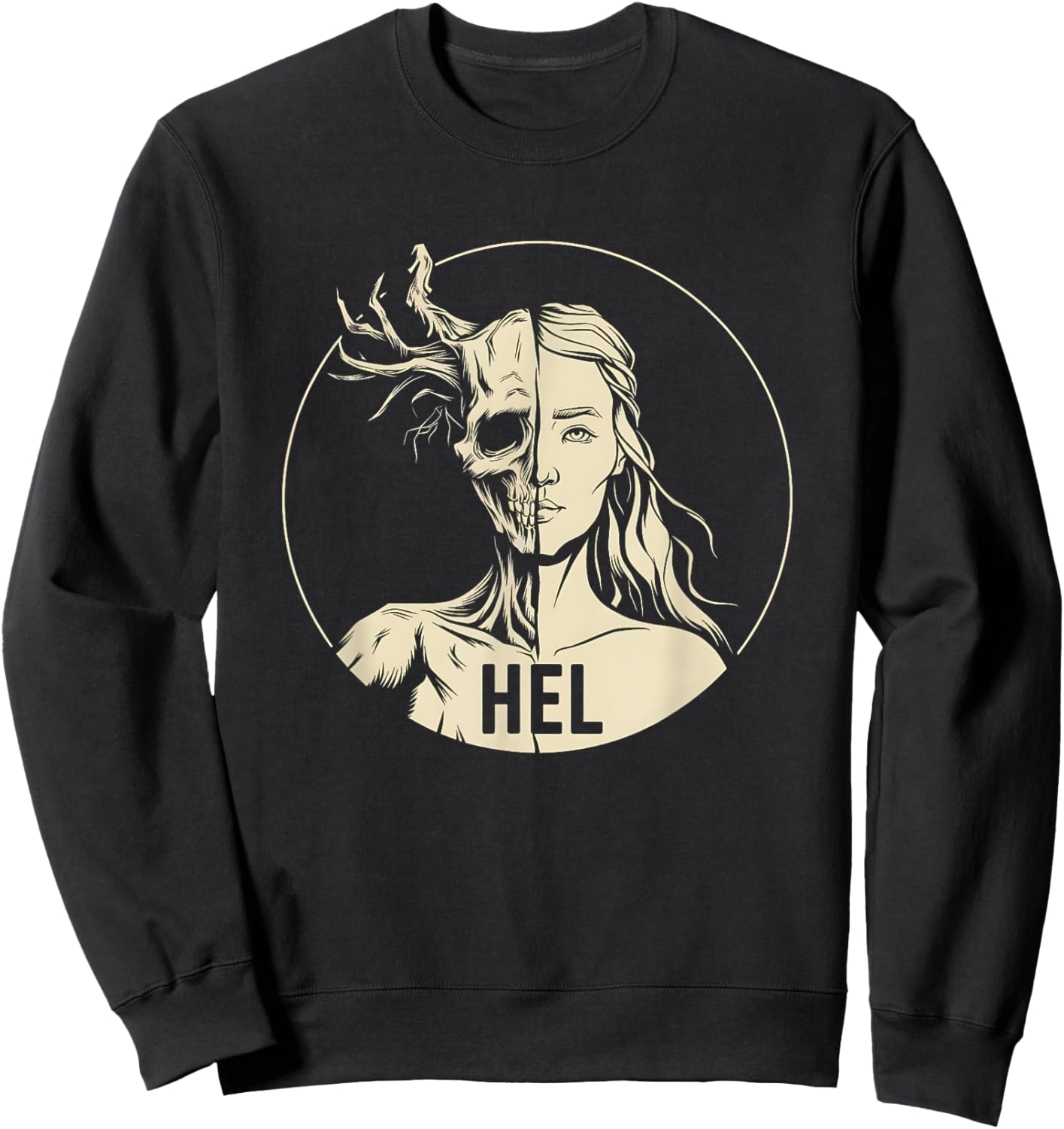 Hel Viking Goddess of the Underworld Hel Sweatshirt - Sweatshirt | Black