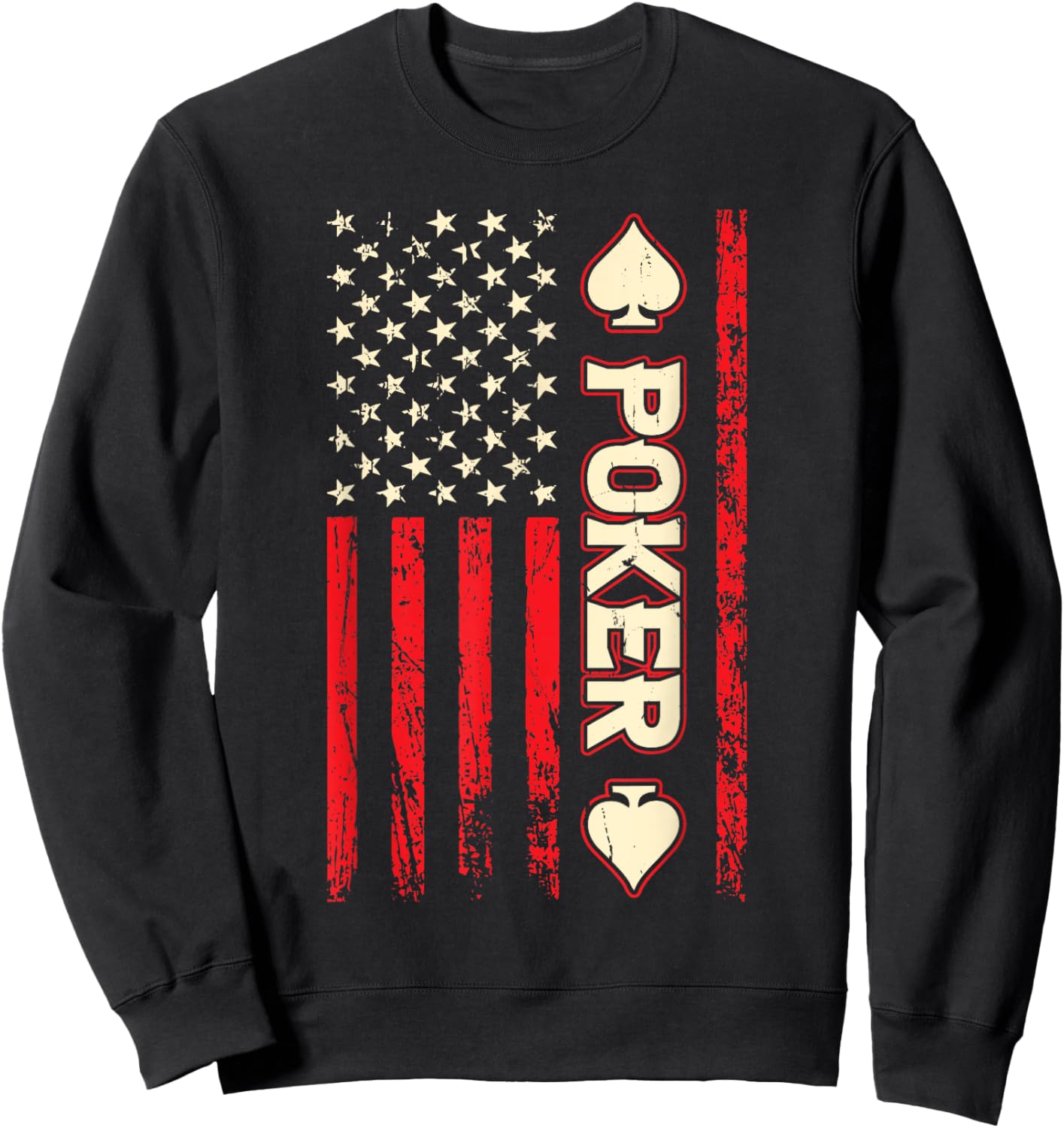 Funny Poker American USA Flag Poker Player Men Sweatshirt - Sweatshirt | Black