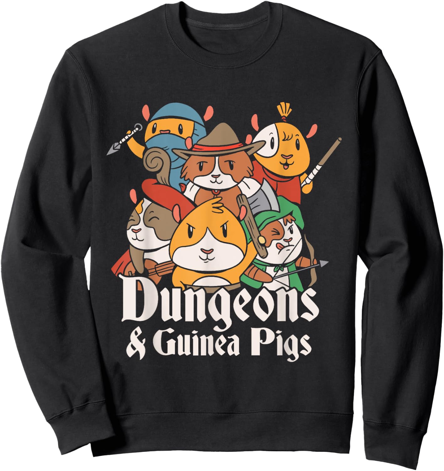 Dungeons and Guinea Pigs Parody Sweatshirt - Sweatshirt | Black