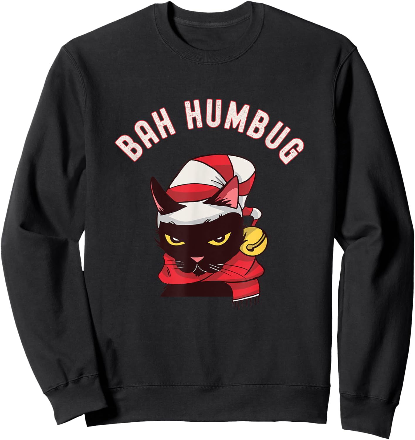 Christmas Cat Bah Humbug Sweatshirt - Sweatshirt | Black