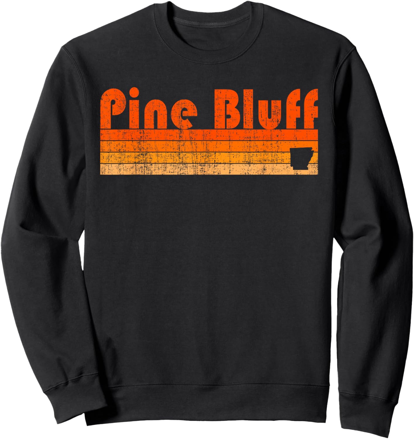 Pine Bluff, Arkansas Retro 80s Style Sweatshirt - Sweatshirt | Black