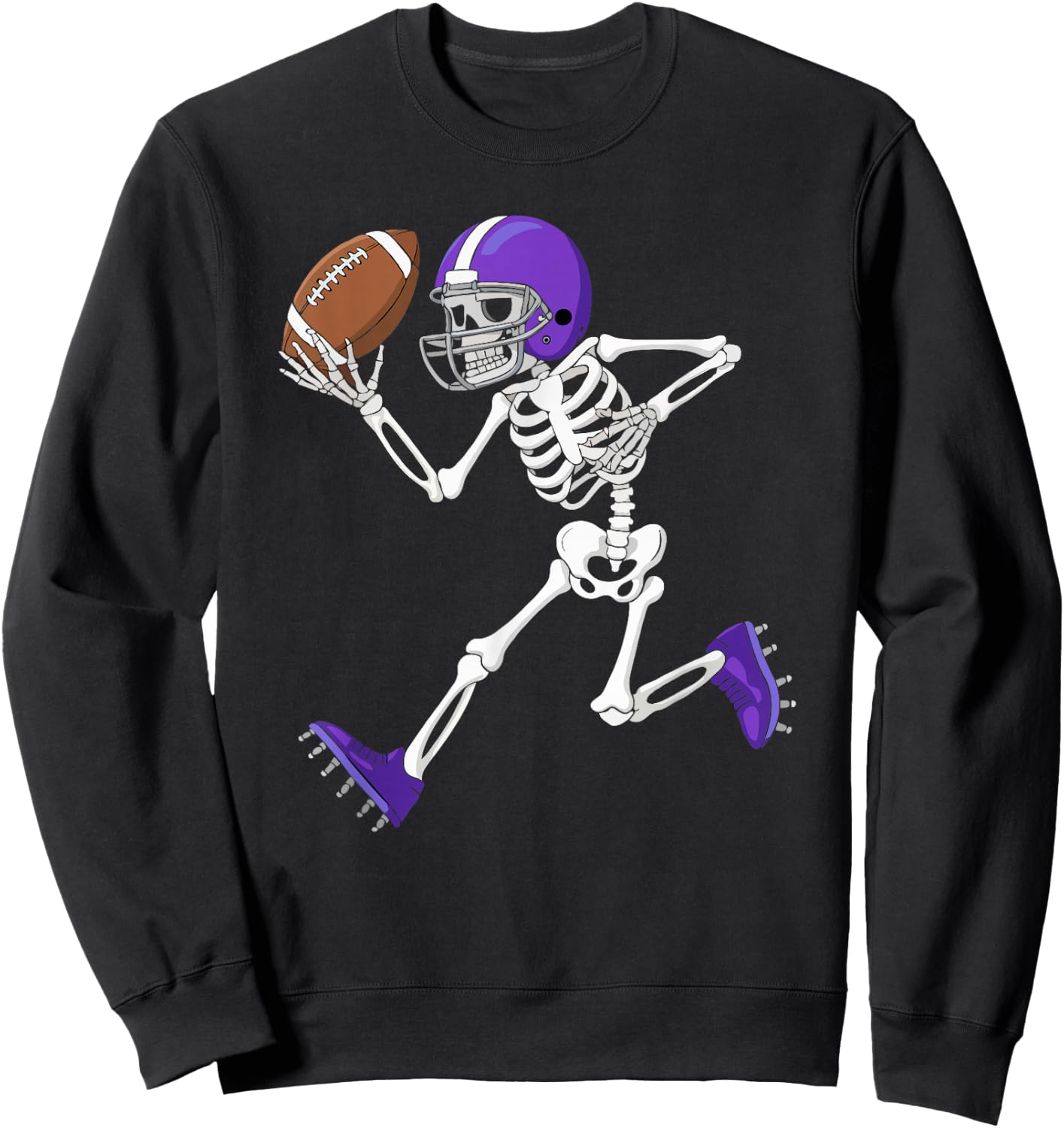 American Football Skeleton Player Funny Halloween Men Boys Sweatshirt - Sweatshirt | Black