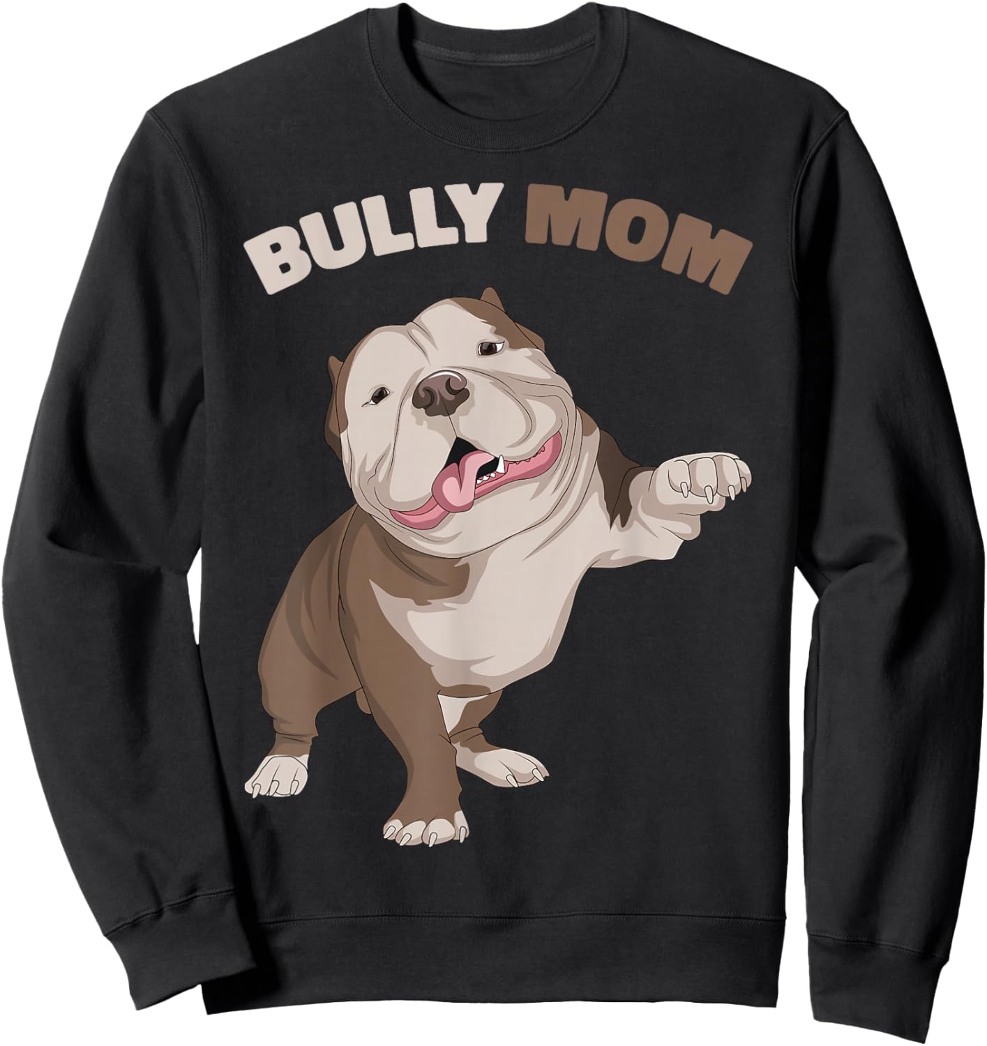 American Bully Mom Dog Mama Funny Women Sweatshirt - Sweatshirt | Black