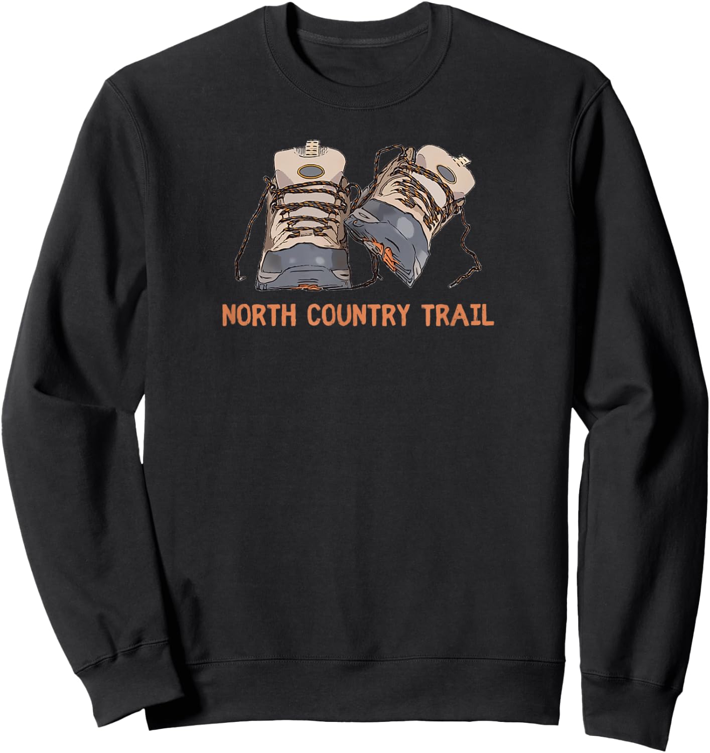 North Country Trail Hiking Boots Graphic Sweatshirt - Sweatshirt | Black