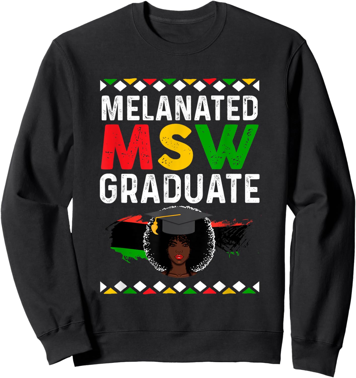 Black Queen MSW Social Work Grads Masters Graduation Sweatshirt - Sweatshirt | Black