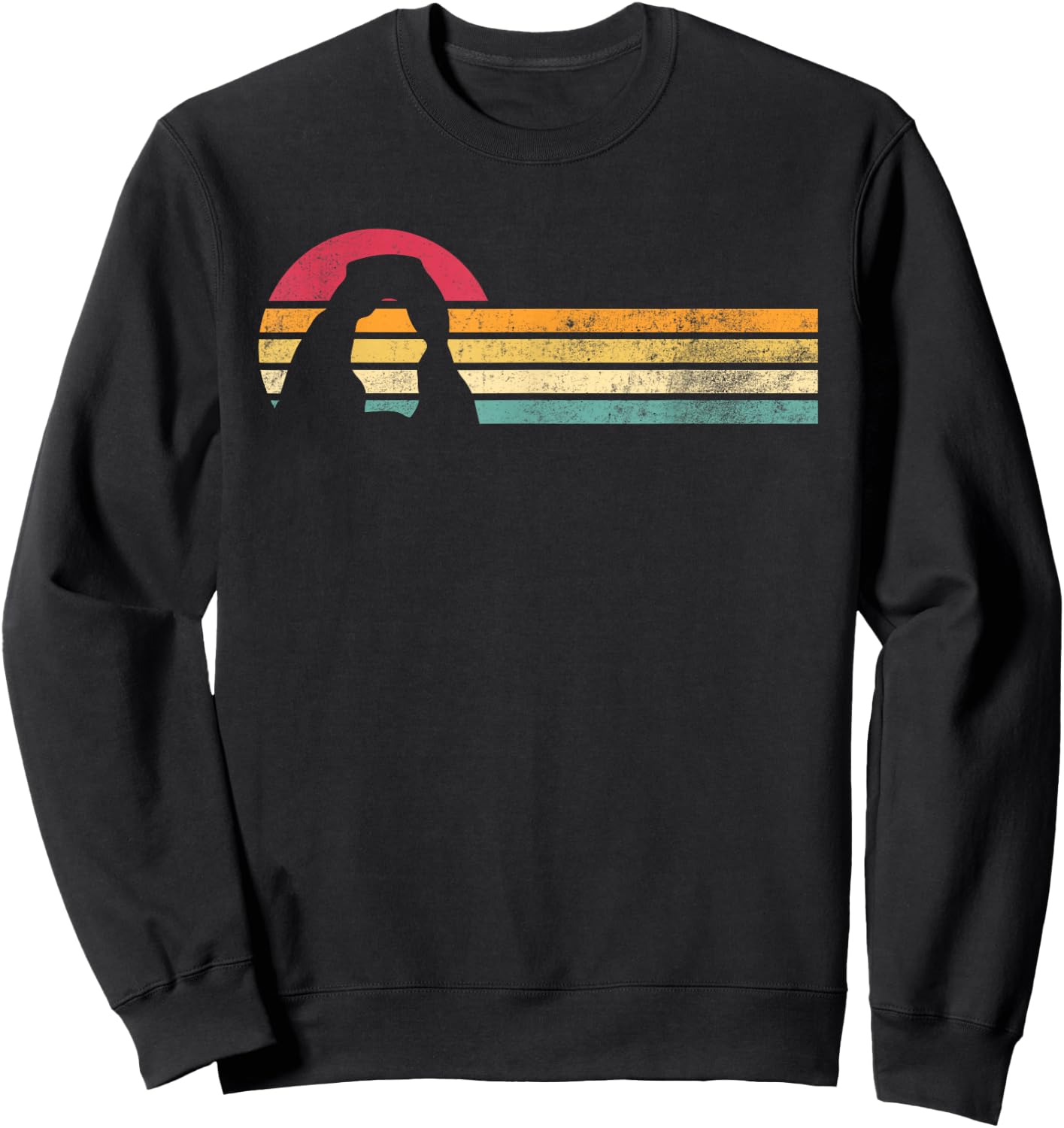 Retro Vintage Delicate Arch Silhouette Arches National Park Sweatshirt - Sweatshirt | Black