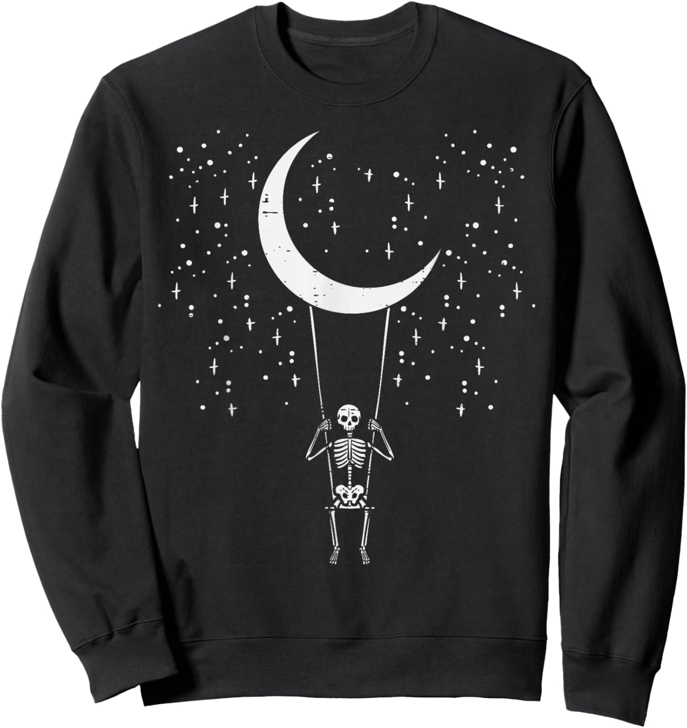 Halloween Skeleton Moon Swing Vintage Costume Men Women Kids Sweatshirt - Sweatshirt | Black