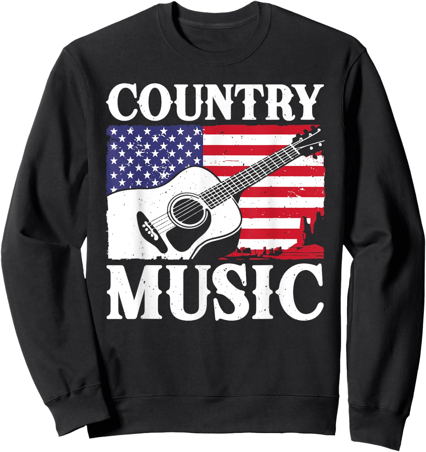 Cool Country Music Art Women Classic Country Music Sweatshirt - Sweatshirt | Black