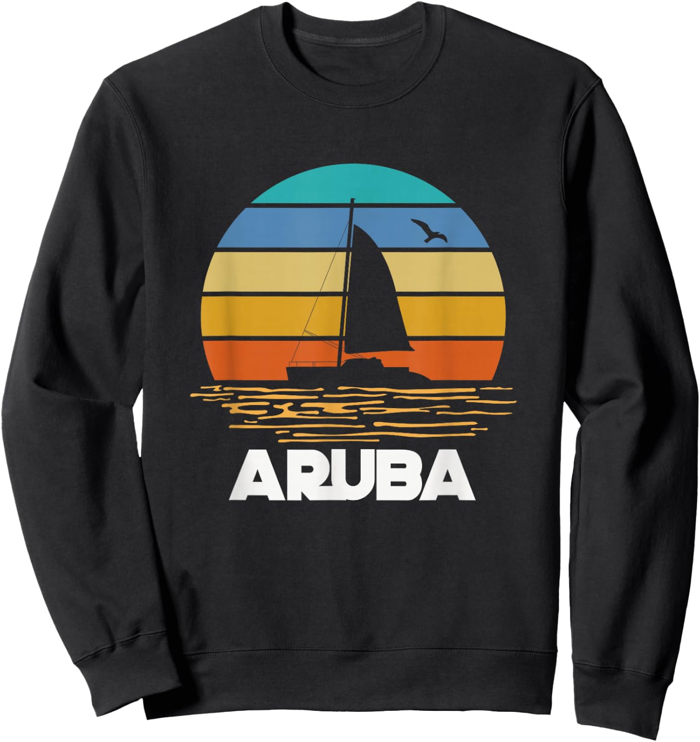Aruban Tropical Island Aruba Beach Summer Holiday Travel Sweatshirt - Sweatshirt | Black