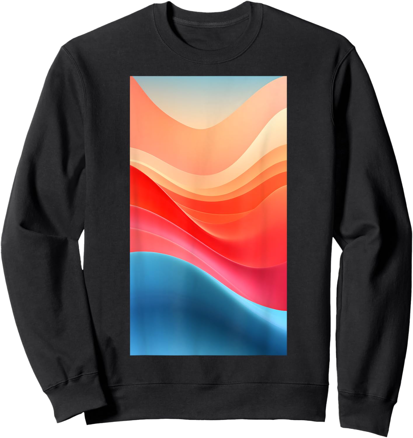 Retro Gradient Shapes Blue And Red Colorful Sweatshirt - Sweatshirt | Black