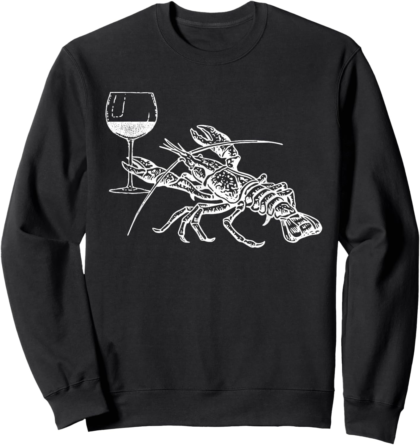 Lobster Wine Drinking Shirt Funny Beach Cruise Vacation Gift Sweatshirt - Sweatshirt | Black
