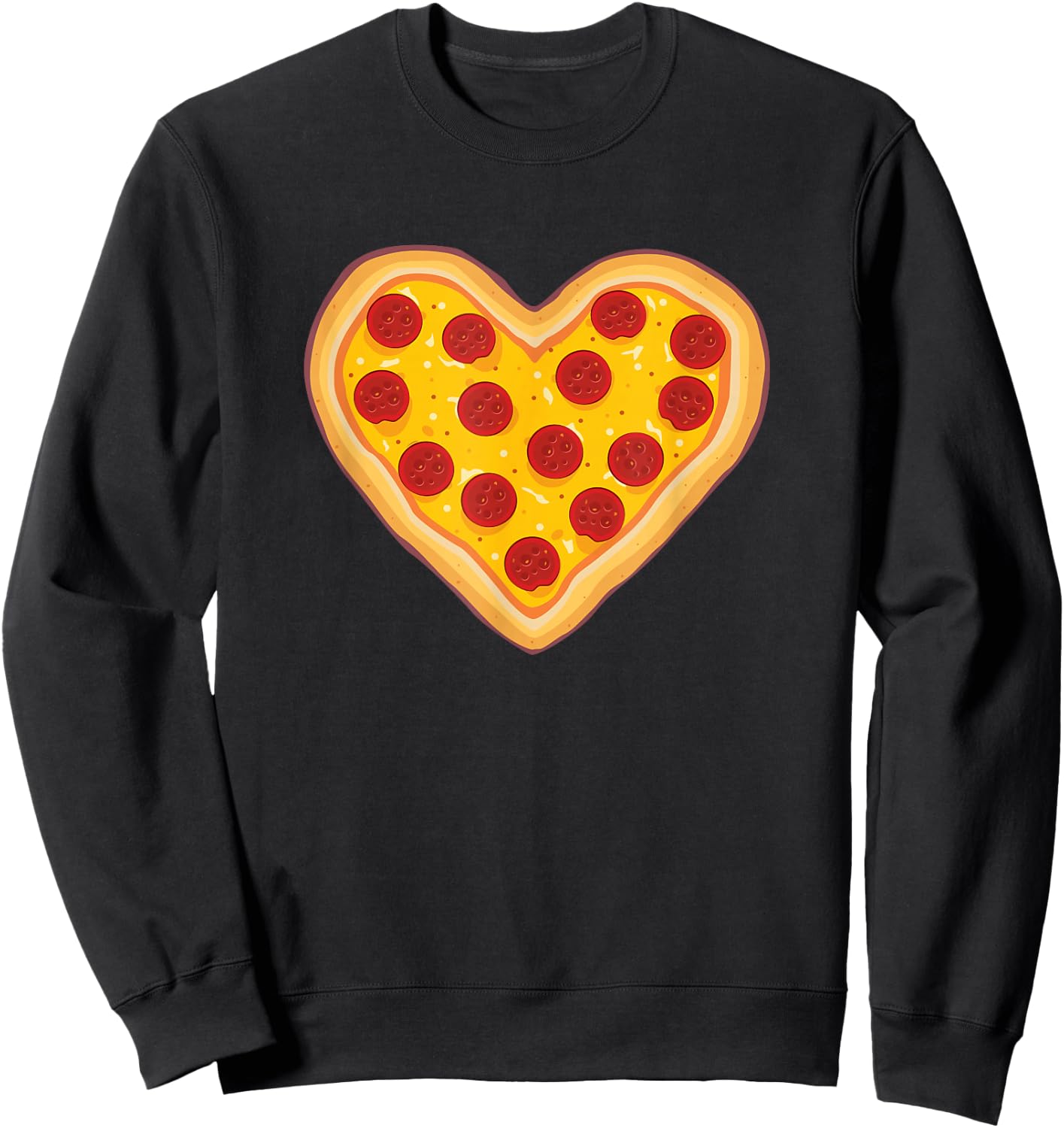 Pizza Love Heart Pepperoni Slice for Pizza Lovers Sweatshirt - Sweatshirt | Black
