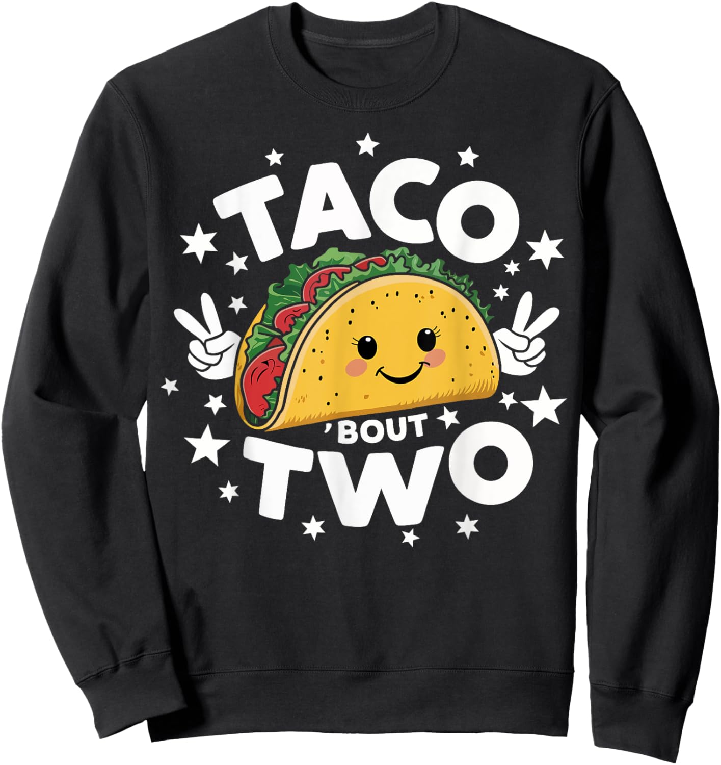 Taco Bout Two Taco Twosday Second Birthday Outfit Girl Boy Sweatshirt - Sweatshirt | Black