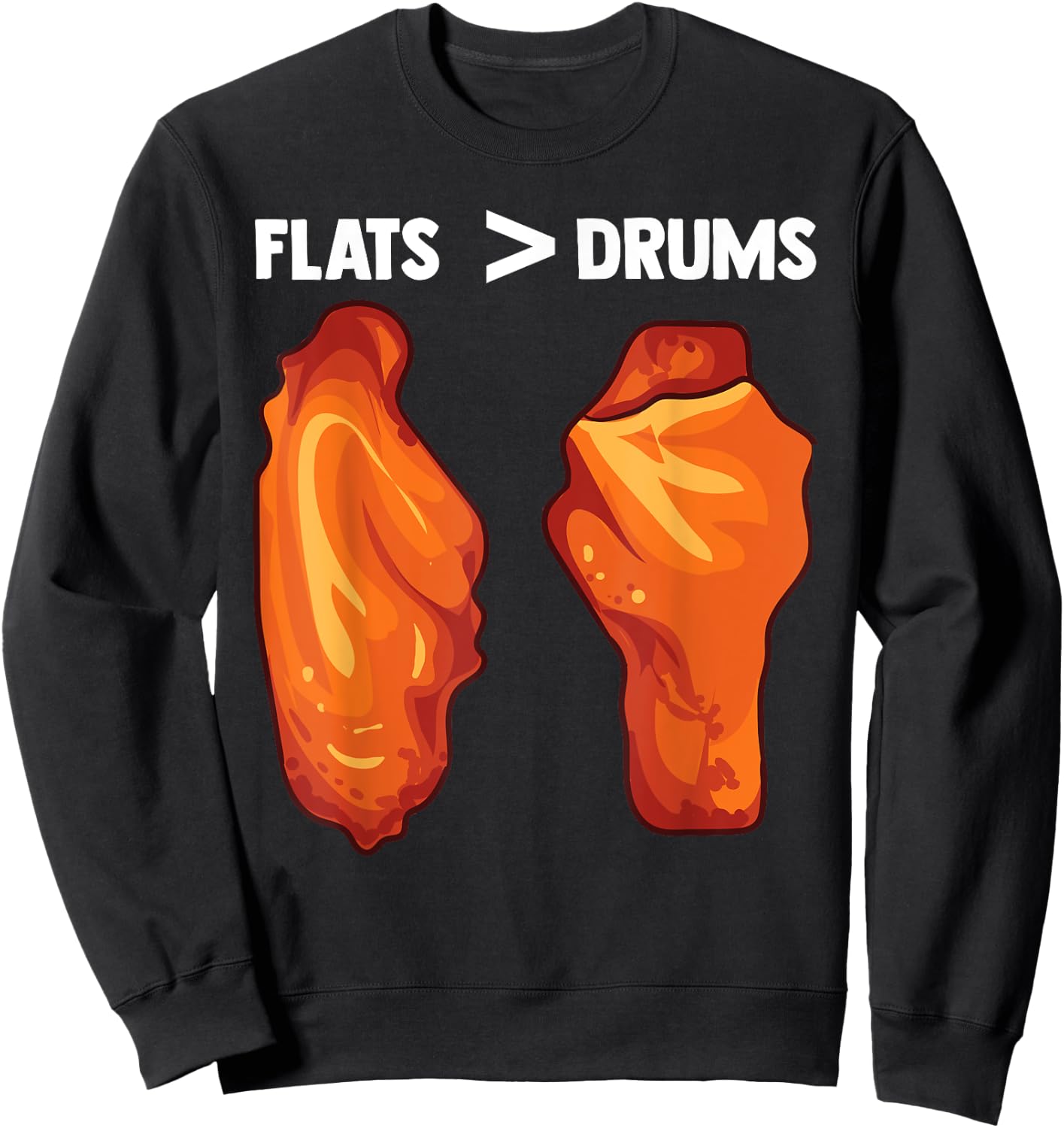 Chicken Wings Flats Funny Gift Sweatshirt - Sweatshirt | Black