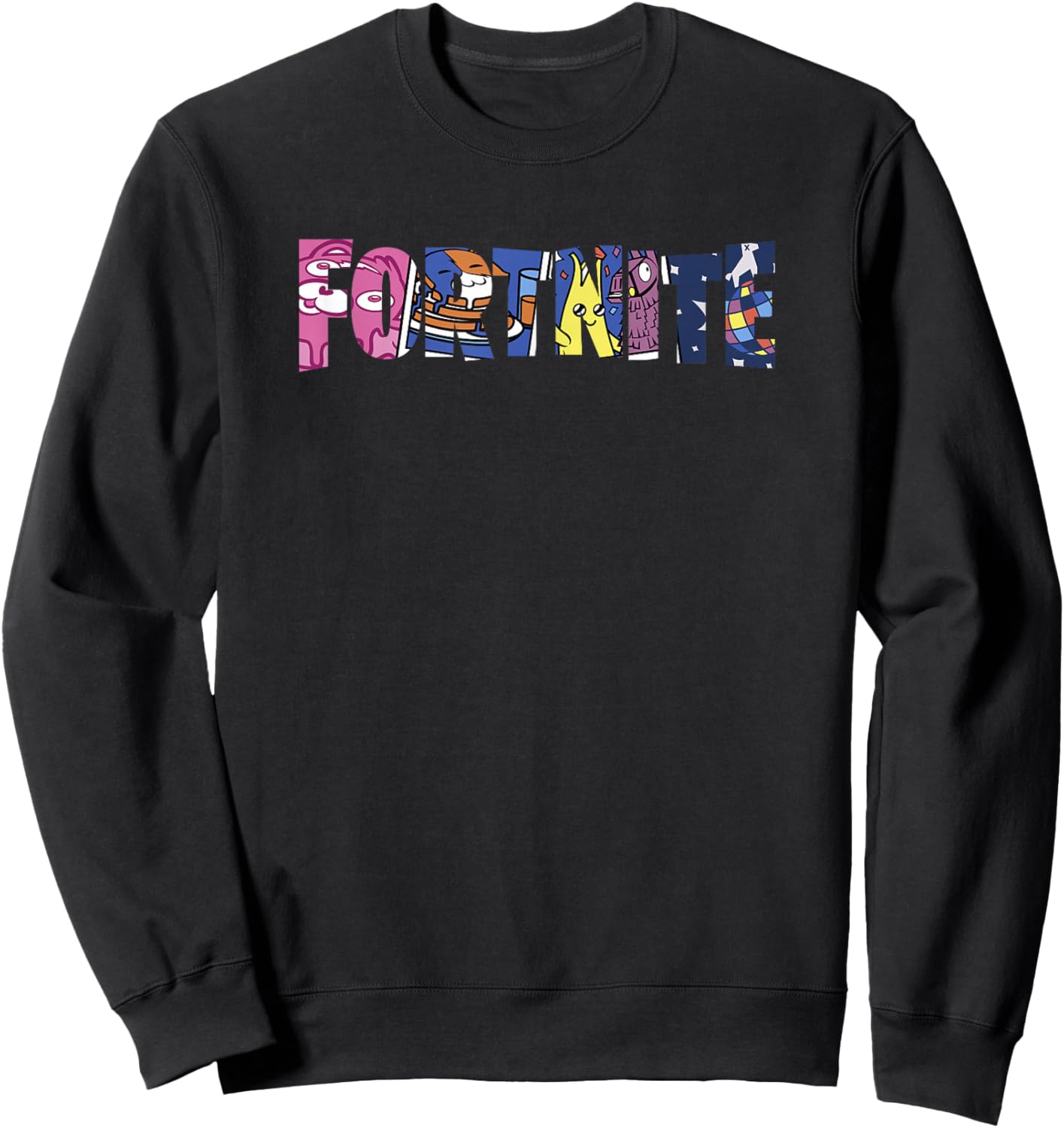 Fortnite Spring Character Fill Short Sleeve Sweatshirt - Sweatshirt | Black