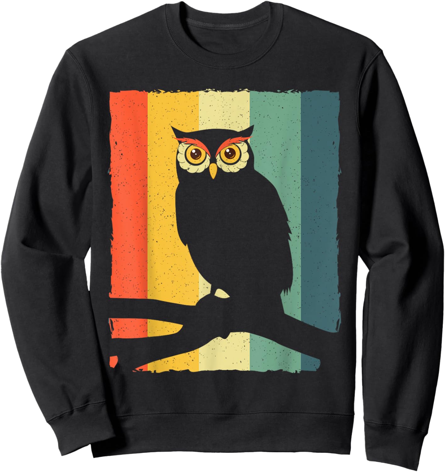 Funny Owls Design Women Kids Animal Lover Night Owl Sweatshirt - Sweatshirt | Black