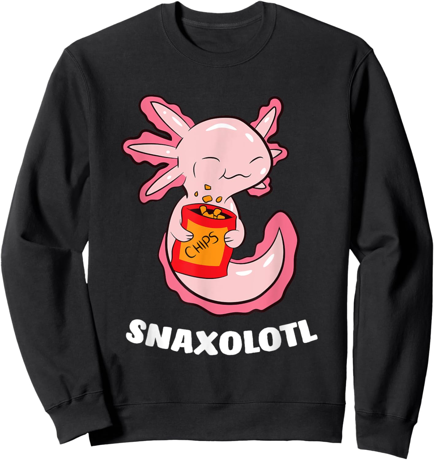 Cute Axolotl Lover Snaxolotl Kawaii Axolotl Food Sweets Sweatshirt - Sweatshirt | Black